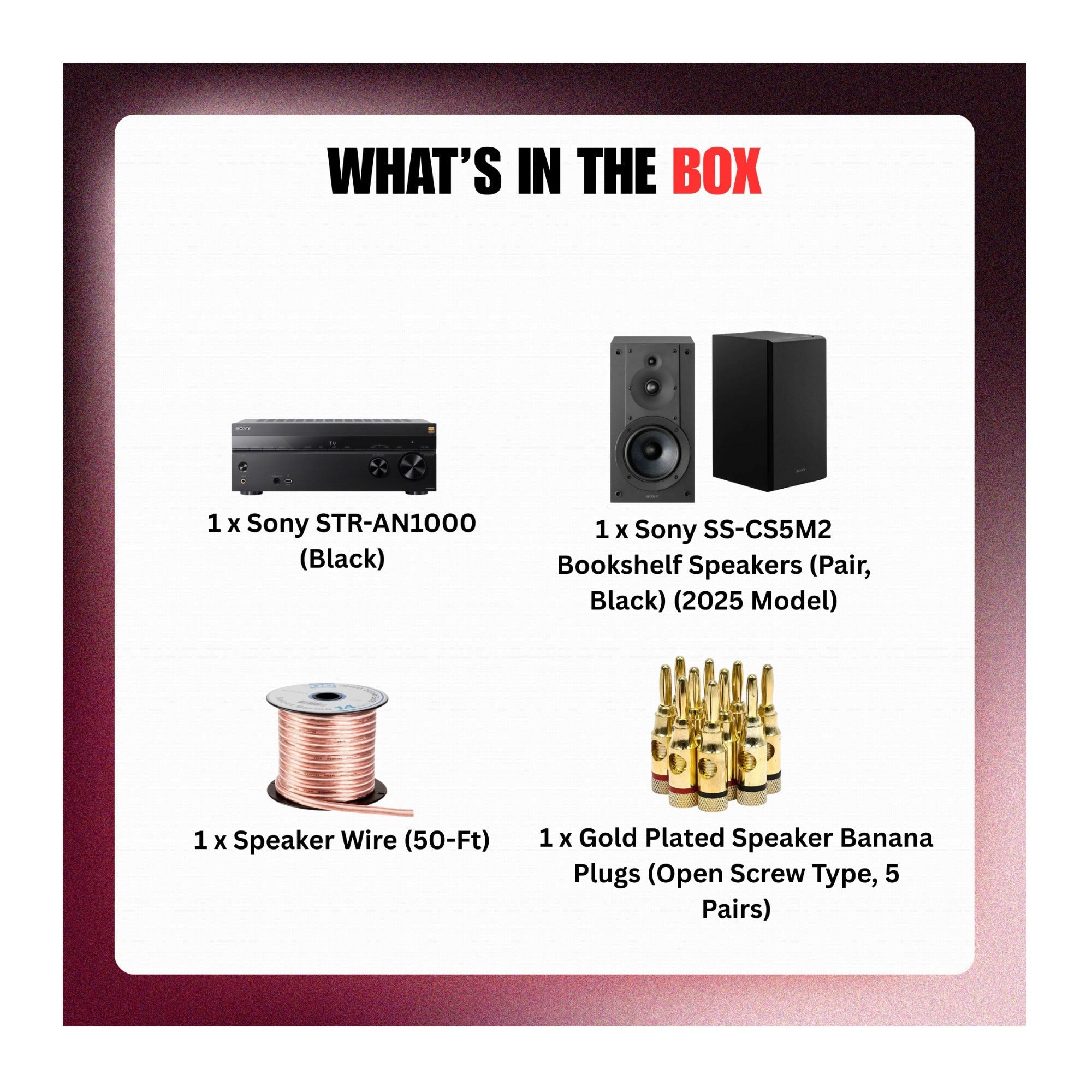Sony STR-AN1000 7.2 Channel 8K AV Receiver (Black) with Accessories Bundle