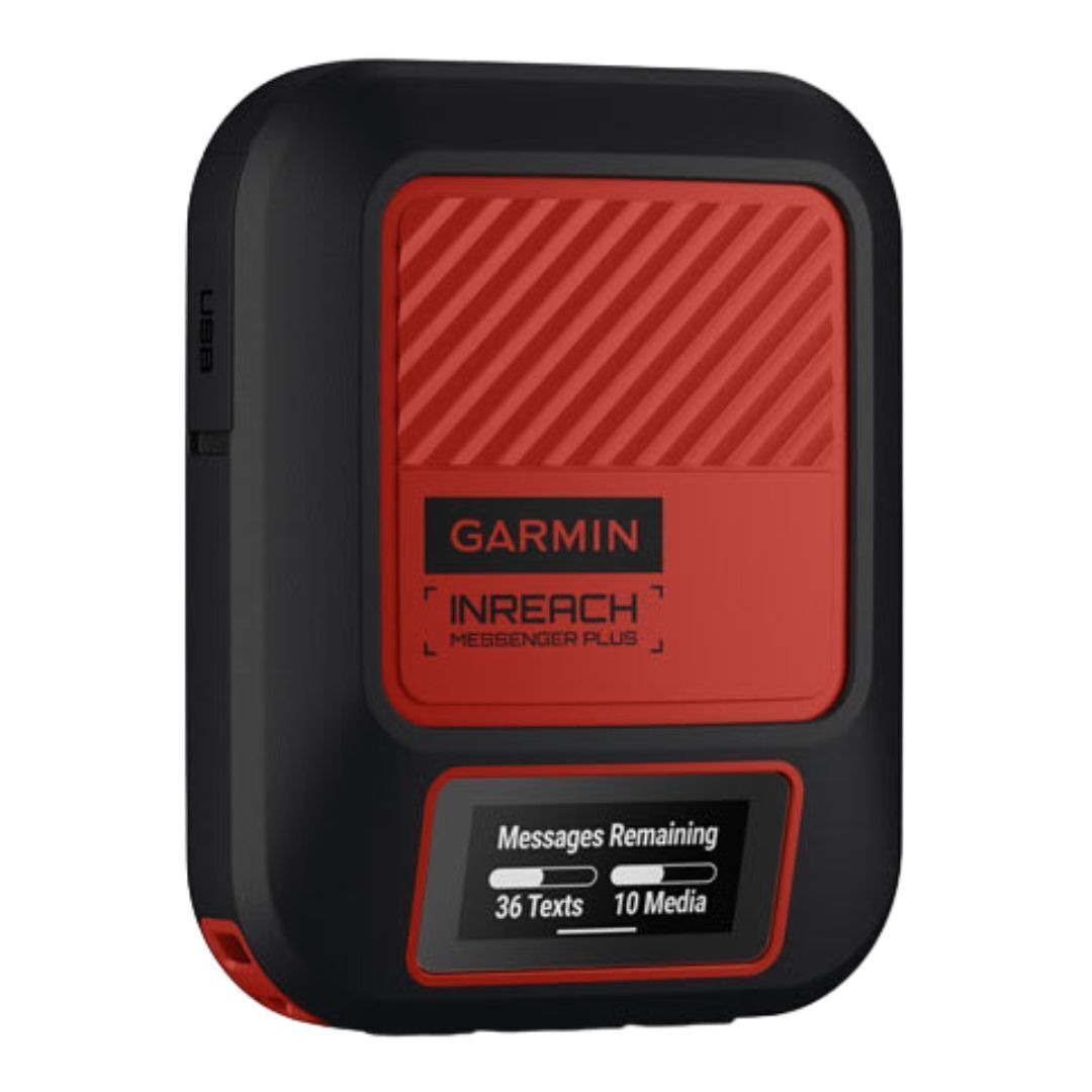 Garmin inReach Messenger Plus SOS Satellite Communicator with Tracback Routing (Black and Red)