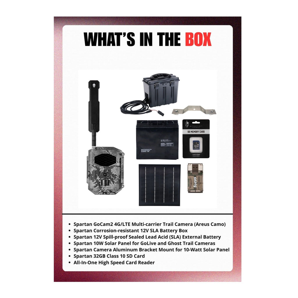 Spartan GoCam2 Multi-carrier Trail Camera (Areus Camo) with Accessories Bundle