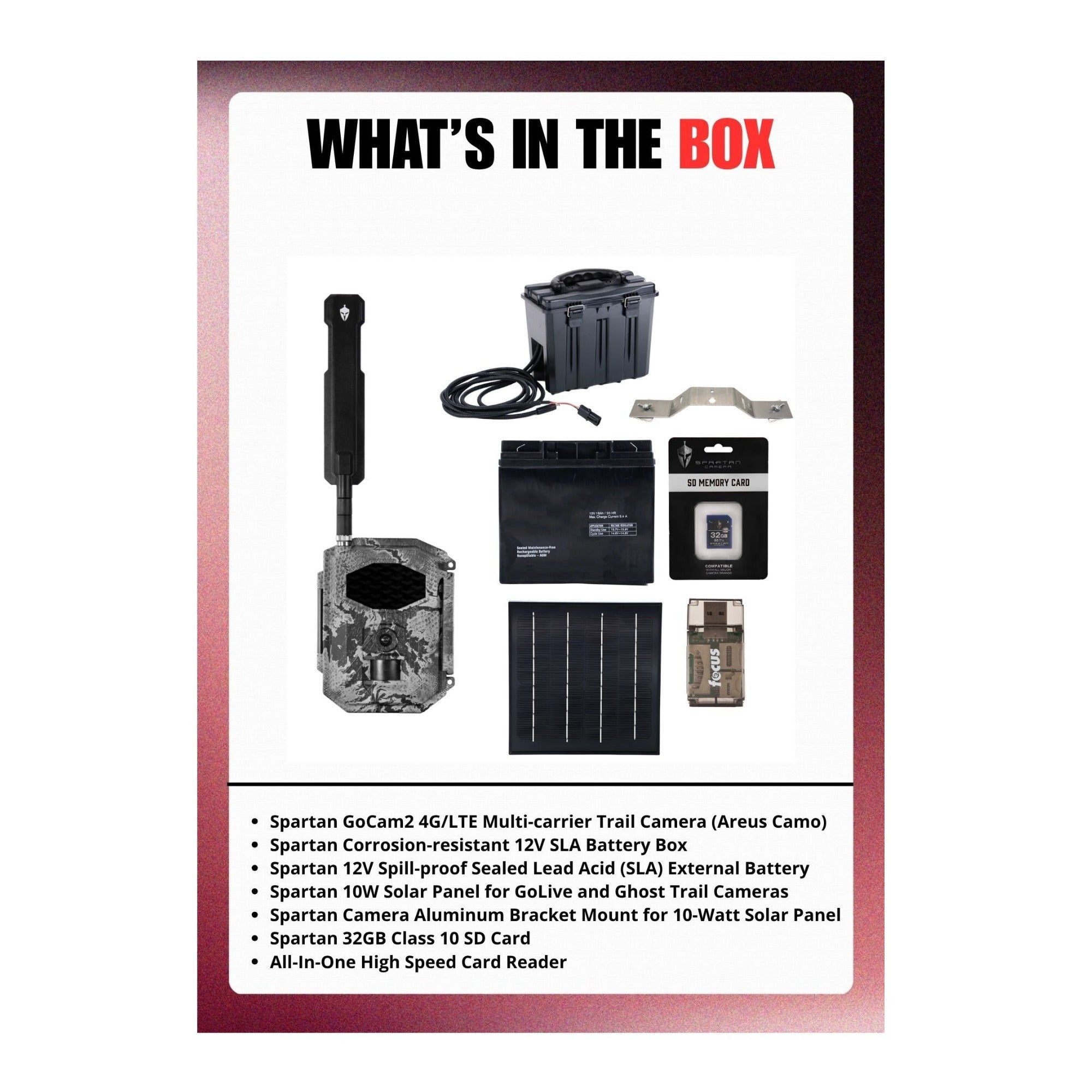 Spartan GoCam2 Multi-carrier Trail Camera (Areus Camo) with Accessories Bundle