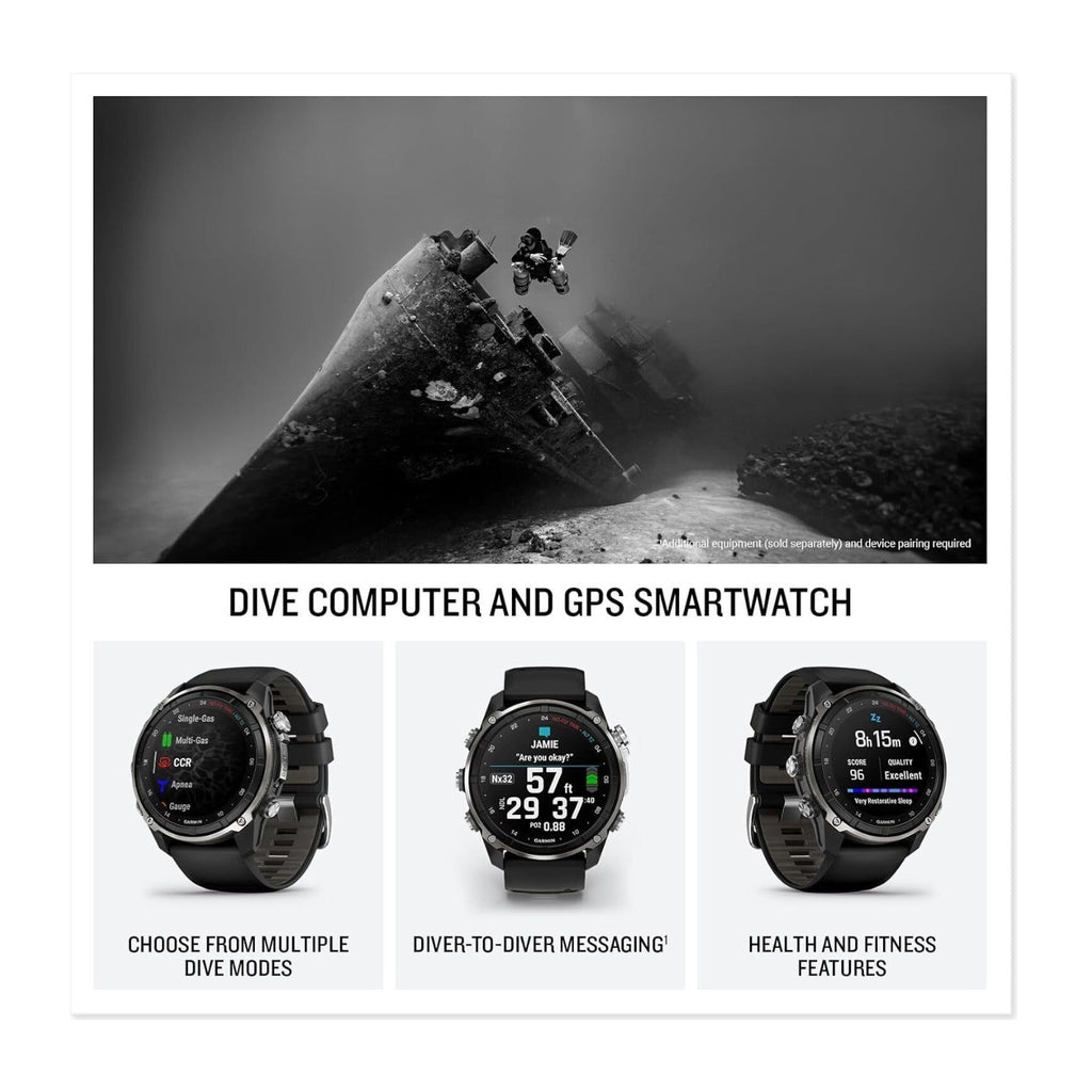 Garmin Descent Mk3i 51mm Smartwatch Dive Computer (Silver/Black PVD Titanium)