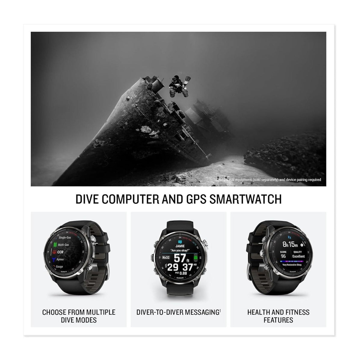Garmin Descent Mk3i 51mm Smartwatch Dive Computer (Silver/Black PVD Titanium)