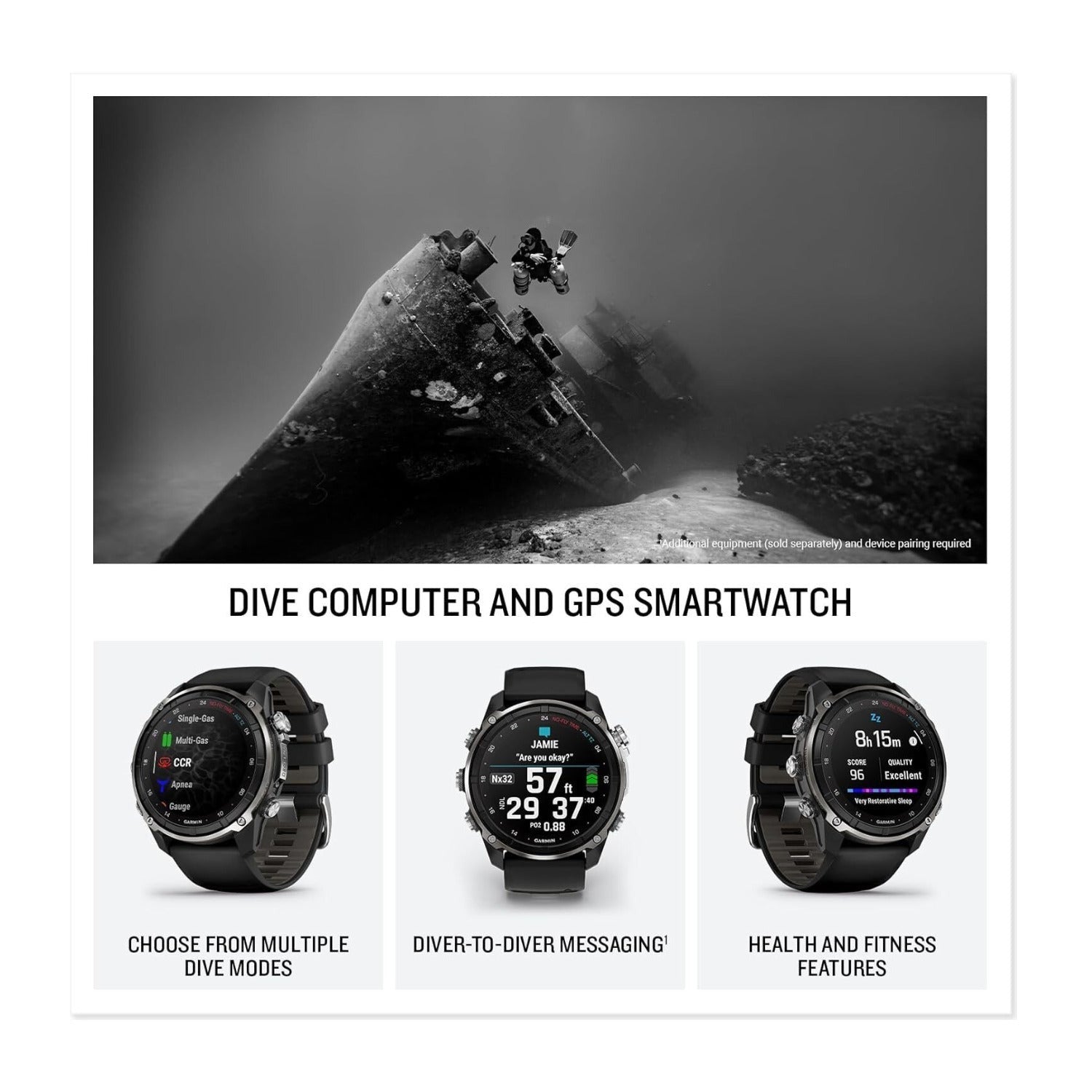 Garmin Descent Mk3i 51mm Smartwatch Dive Computer (Silver/Black PVD Titanium)