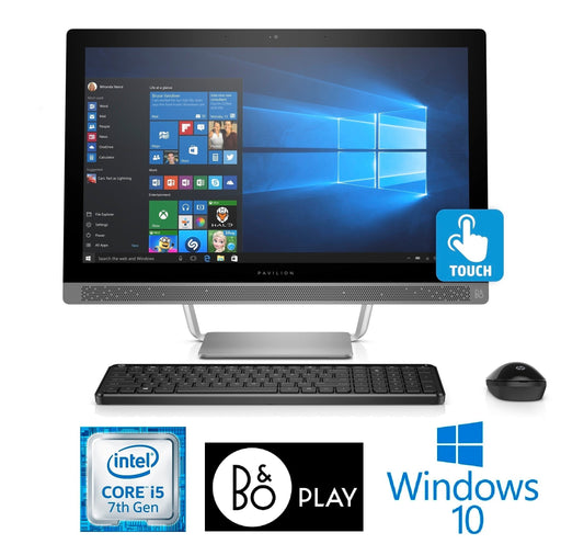 HP Pavilion 24-b229c 23.8" Full HD Touch All-in-One PC, Intel Core i5-7400T, 12GB RAM (Refurbished)