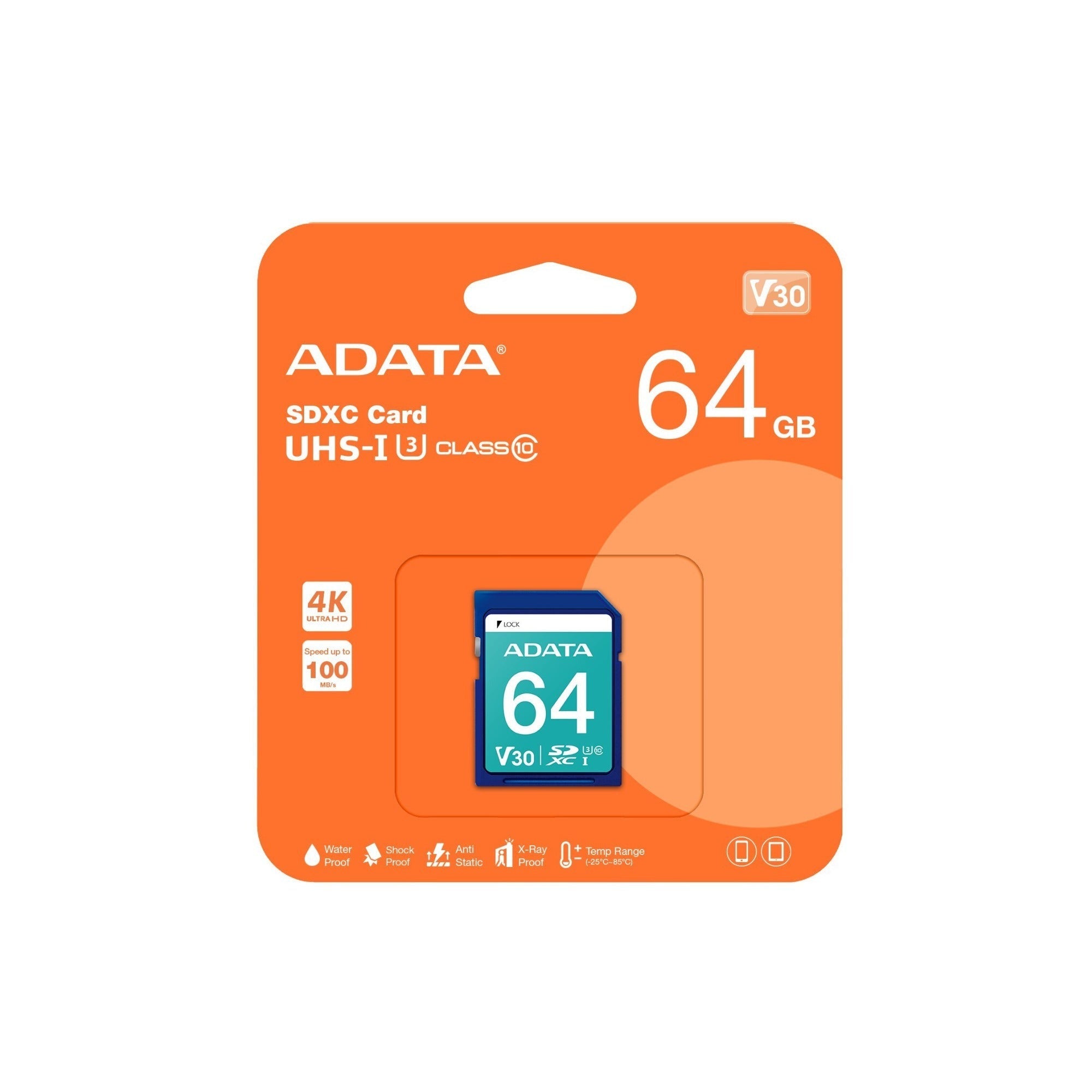 ADATA Technology 64GB Premier Pro SDXC UHS-I V30 Memory Card