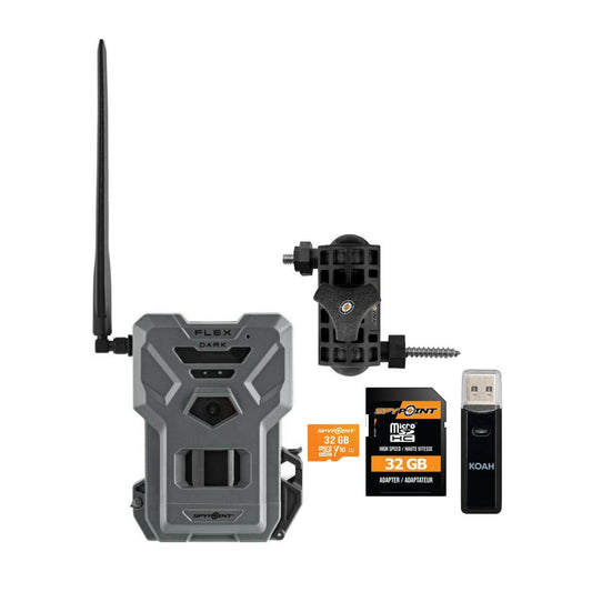 Spypoint Flex Dark GPS Cellular Trail Camera with Mount and 32GB Card Bundle