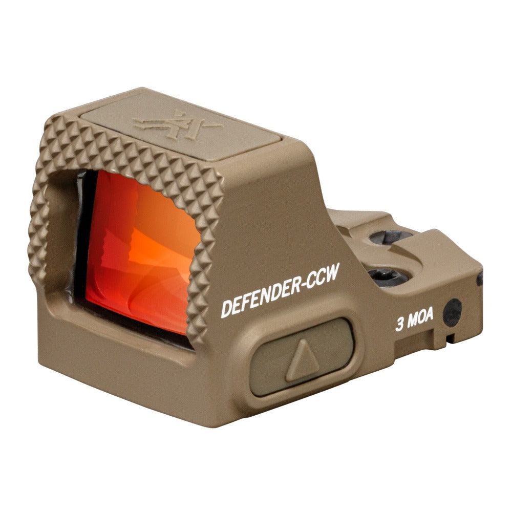 Vortex Defender - CCW 3 MOA Micro Red Dot with 10 Brightness Settings (Tan)