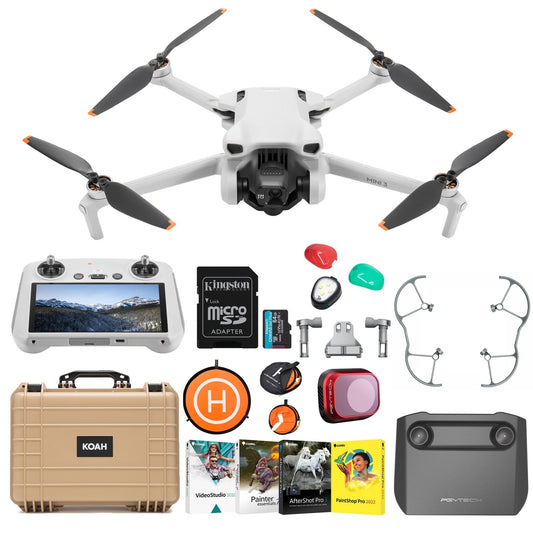 DJI Mini 3 Pro Drone Complete Kit with 64GB MicroSDXC Card, Weatherproof Case and Drone Accessories