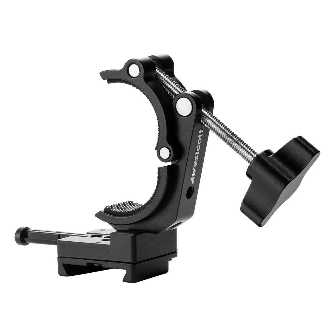 Westcott V-Mount Battery Clamp with Rubber-Padded Jaws and Durable, Compact Design (Black)