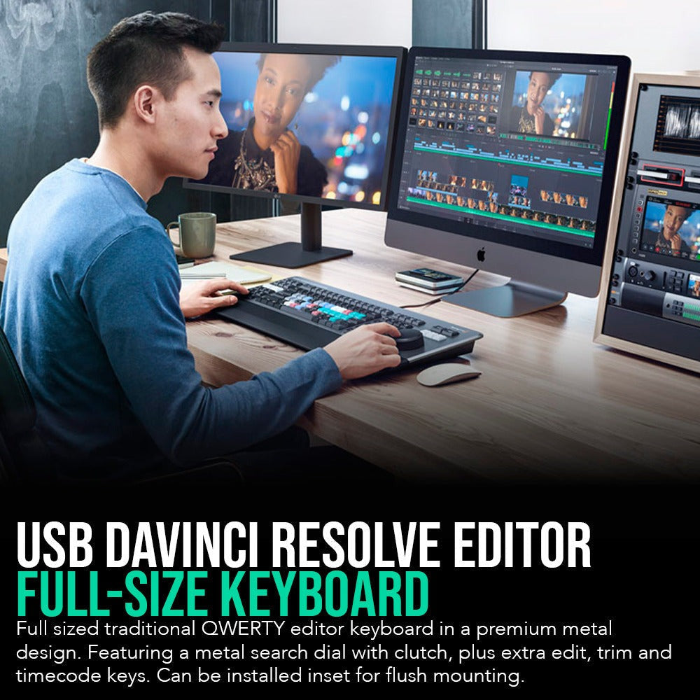 Blackmagic Design USB DaVinci Resolve Editor Full-Size Keyboard (Black)