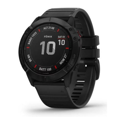 Garmin fenix 6X Pro Multisport GPS Smartwatch (Black with Black Band)