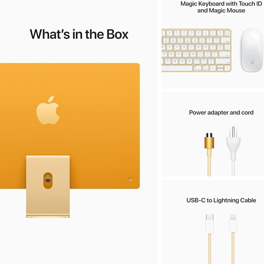 Apple iMac 24" with Apple M1 Chip, 8GB RAM, 256GB SSD, Yellow (Certified Refurbished)