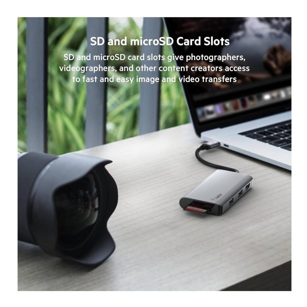 Belkin 5-in-1 MultiPort Docking Station USB-C Hub with 4K 5Gbps Aluminum Dock