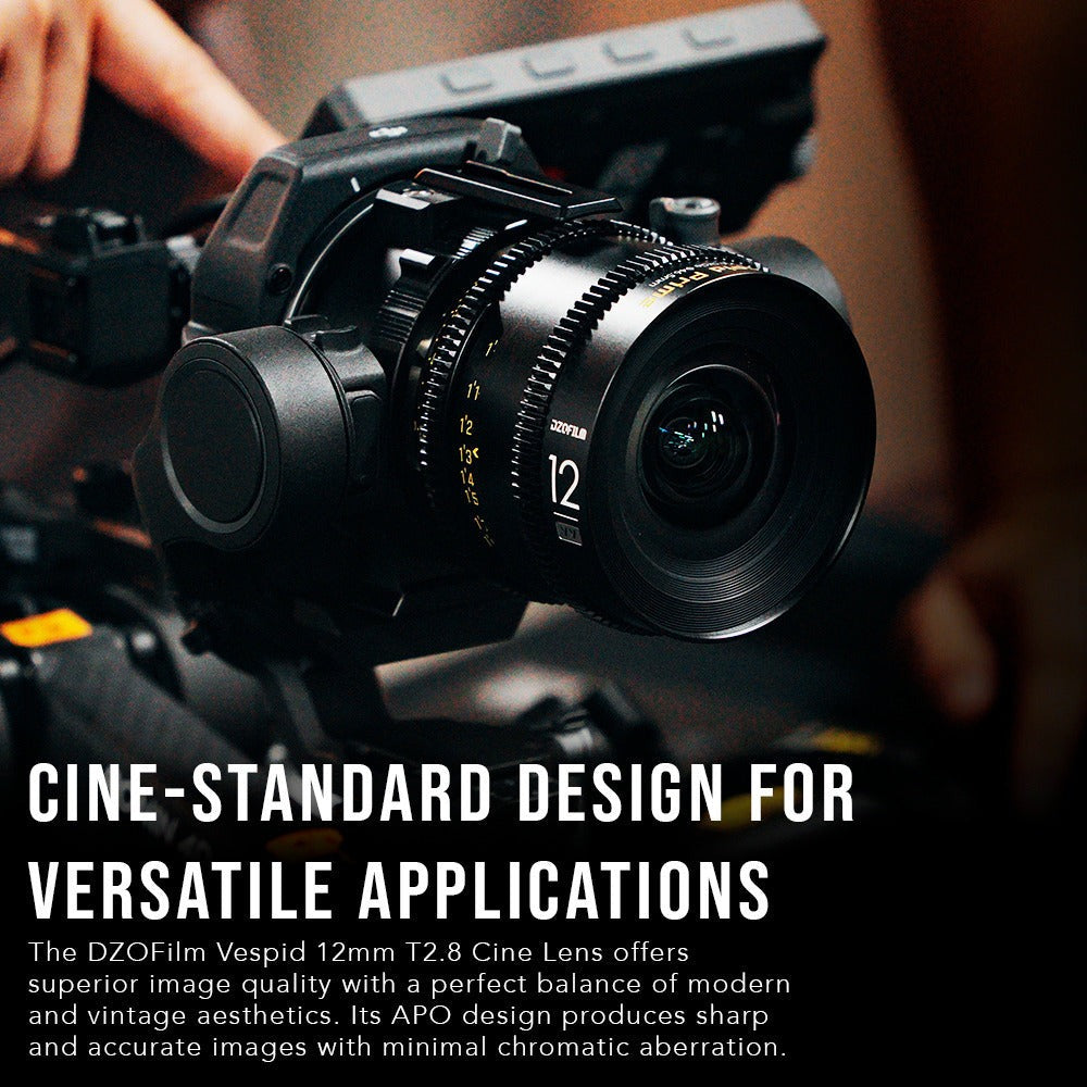 DZOFilm Vespid 12mm T2.8 Cine Lens for Soft and Natural Bokeh (ARRI PL and Canon EF Mounts) Bundle