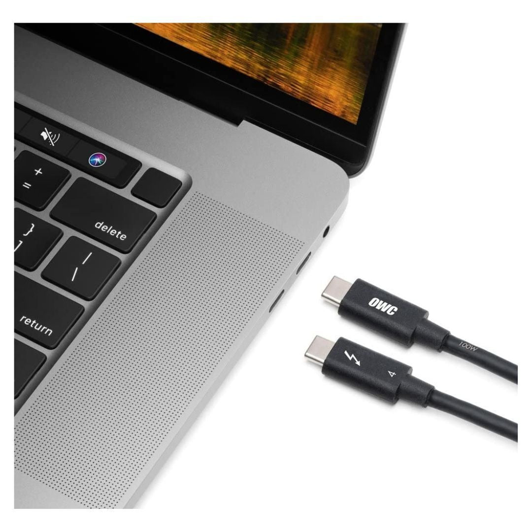 OWC 79-Inch Thunderbolt 4 and USB-C Cable with 40 GBPS Data Transfer and 100W Power Charging (Black)