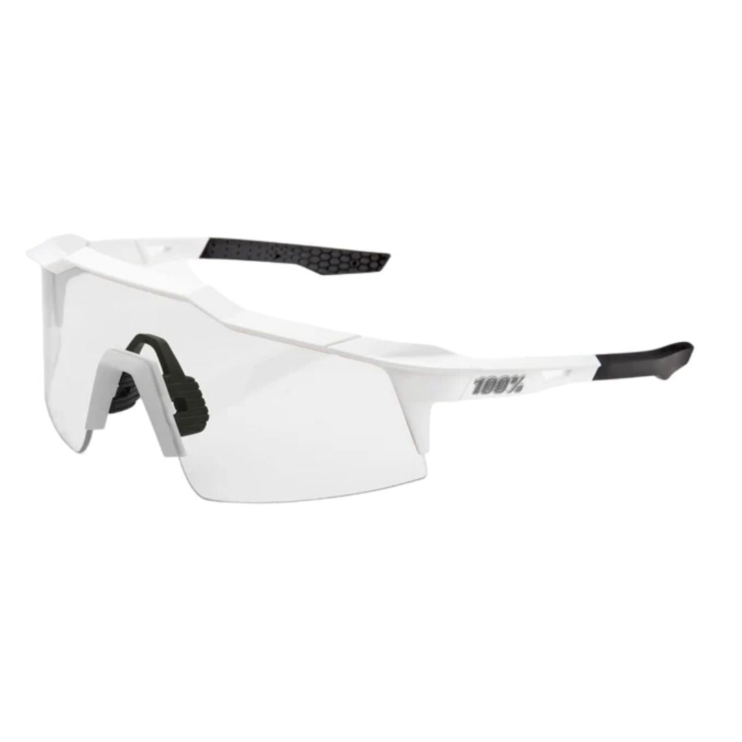 100% Speedcraft SL Sunglasses Matte White HiPER Silver Lens