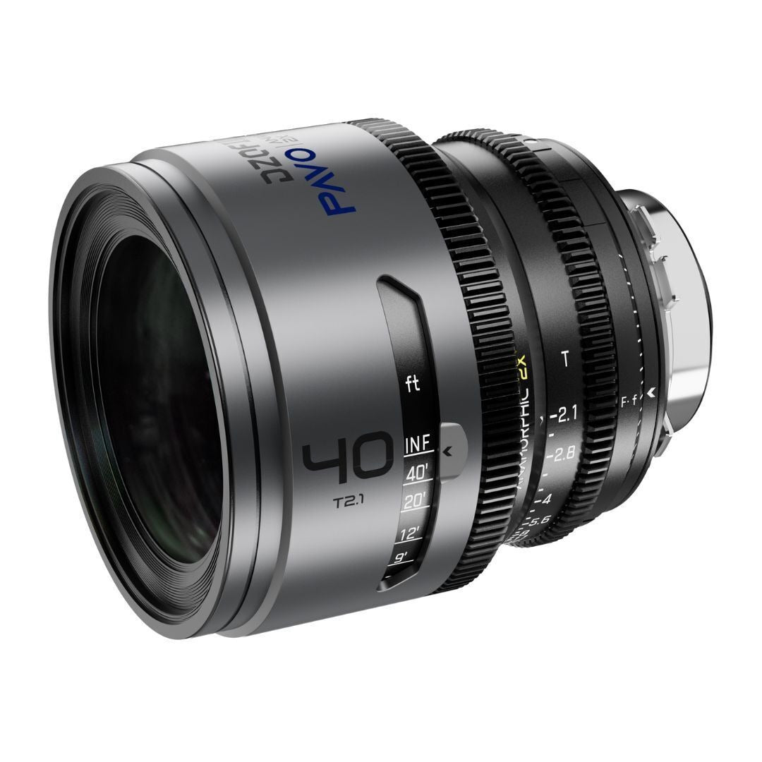 DZOFilm Pavo 2x Anamorphic T2.1 3-Lens Set with Blue Coating, PL or EF Mount (Space Gray and Black)