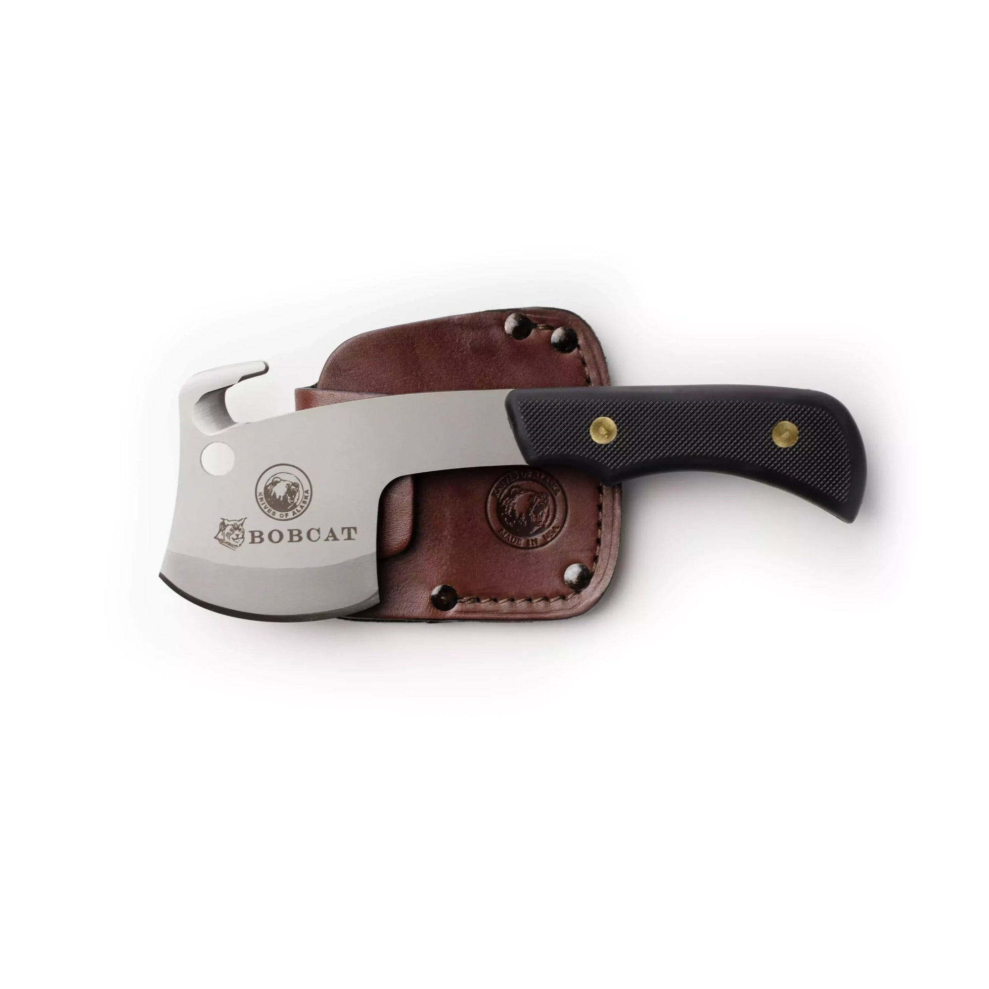 Knives of Alaska Bobcat Mini Hatchet 2.5-Inch D2 Steel Blade with Leather Sheath