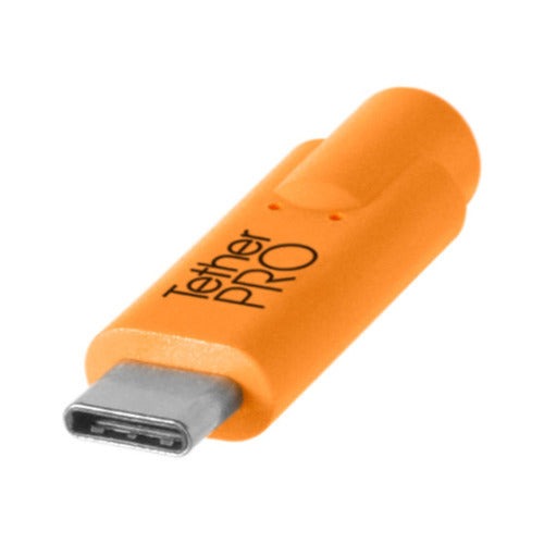 Tether Tools TetherPro USB-C to 3.0 Micro-B Right Angle Cable (High-Visibility Orange)
