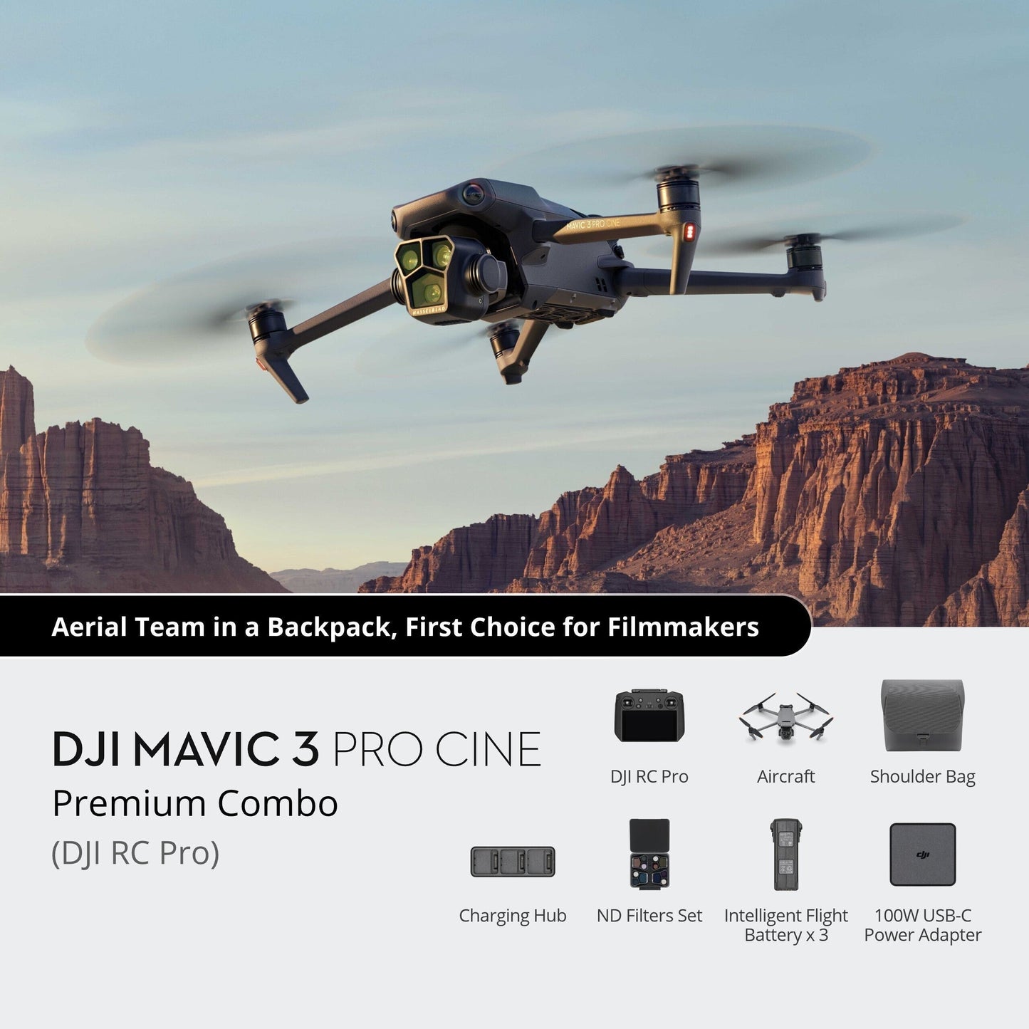 DJI Mavic 3 Pro Quadcopter Camera Drone - Cine Premium Combo with DJI RCP Pro Bundle