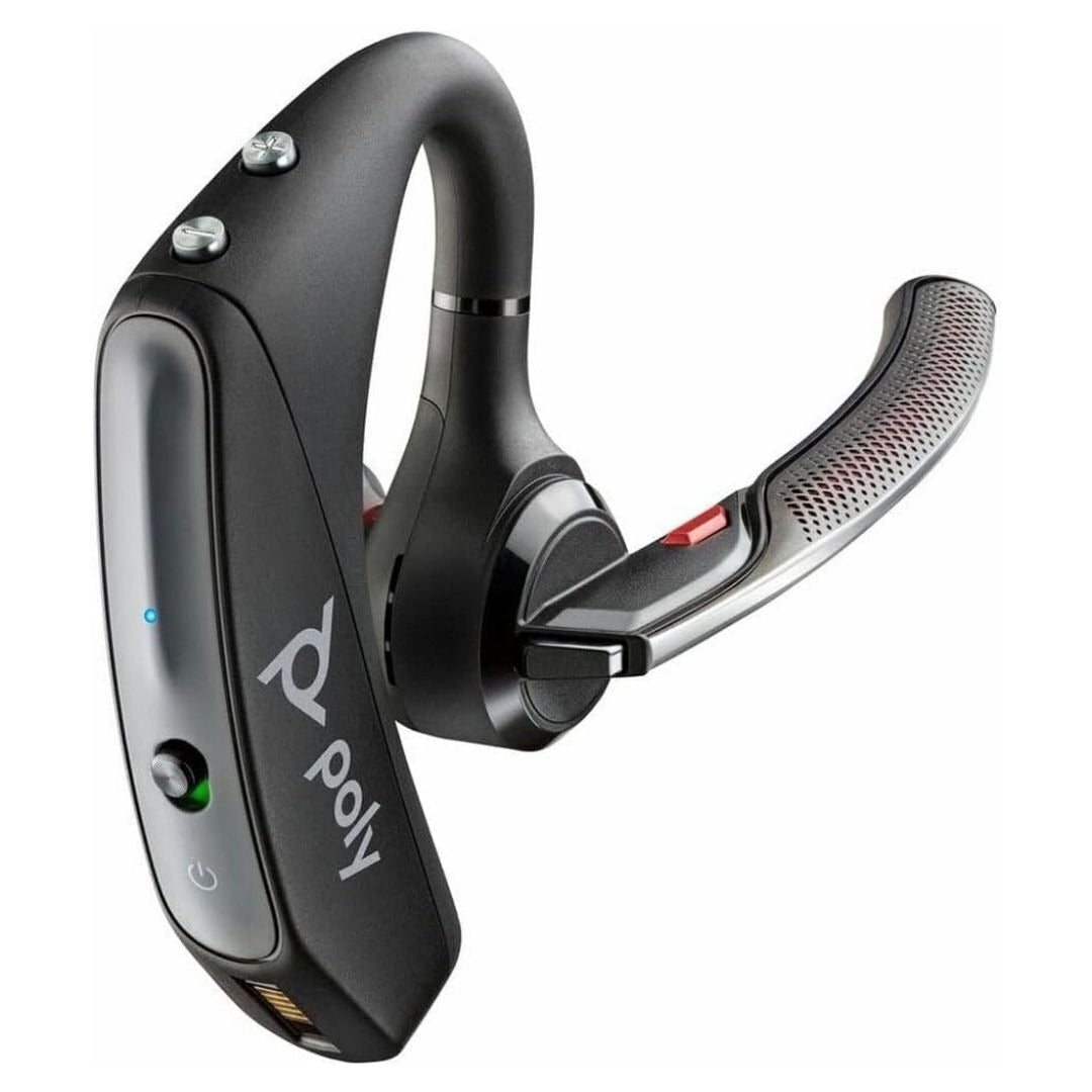Plantronics Poly Voyager 5200 UC Wireless Omni-Directional Bluetooth Headset with Adapter (Black)