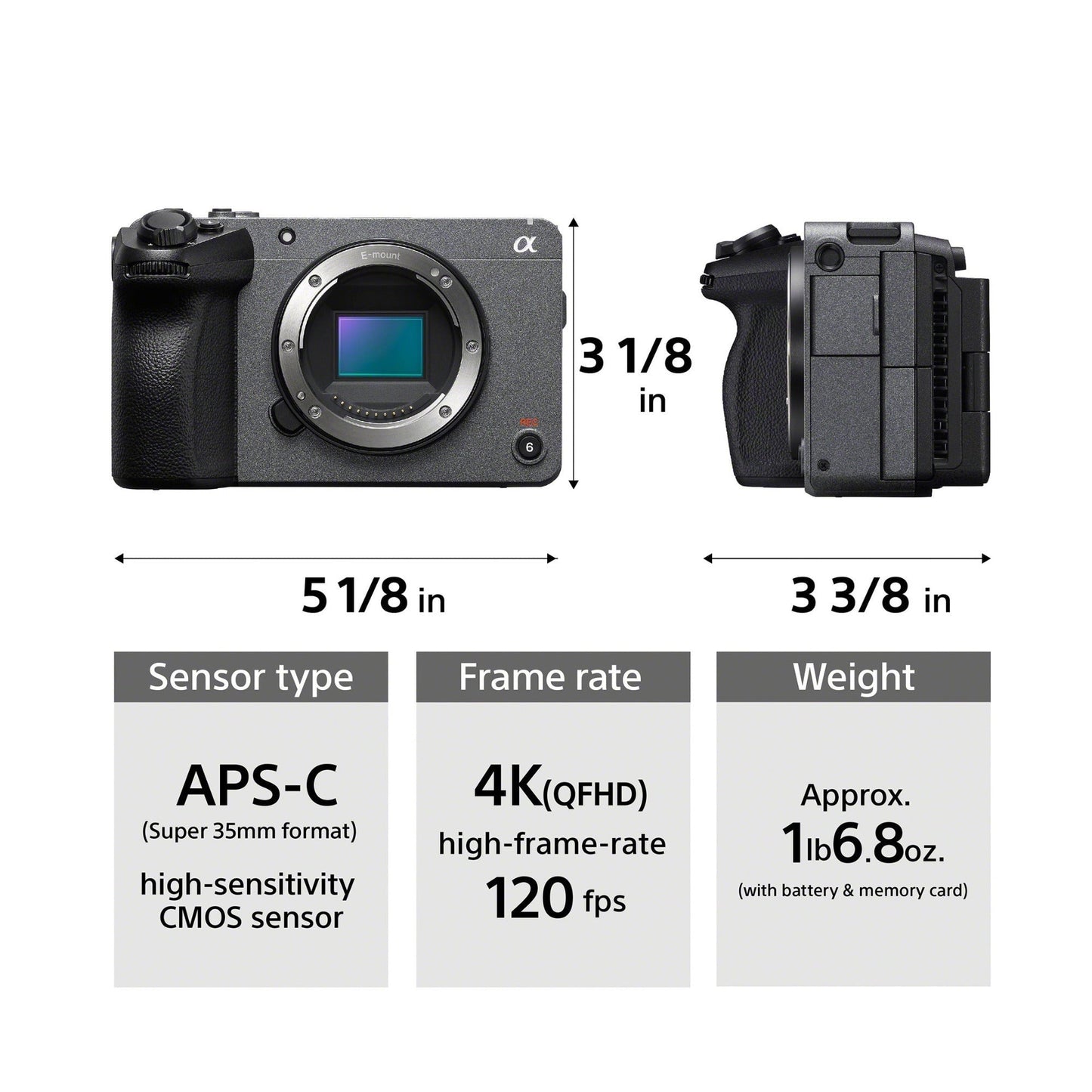 Sony Cinema Line FX30 Super 35 Camera (Body) with Hard Case, 128GB SD Card, and Card Reader Bundle