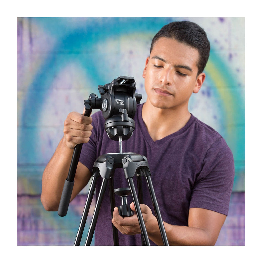 E-Image EG05A2 Two-Stage Aluminum Video Tripod Kit with GH05 75mm Fluid Head