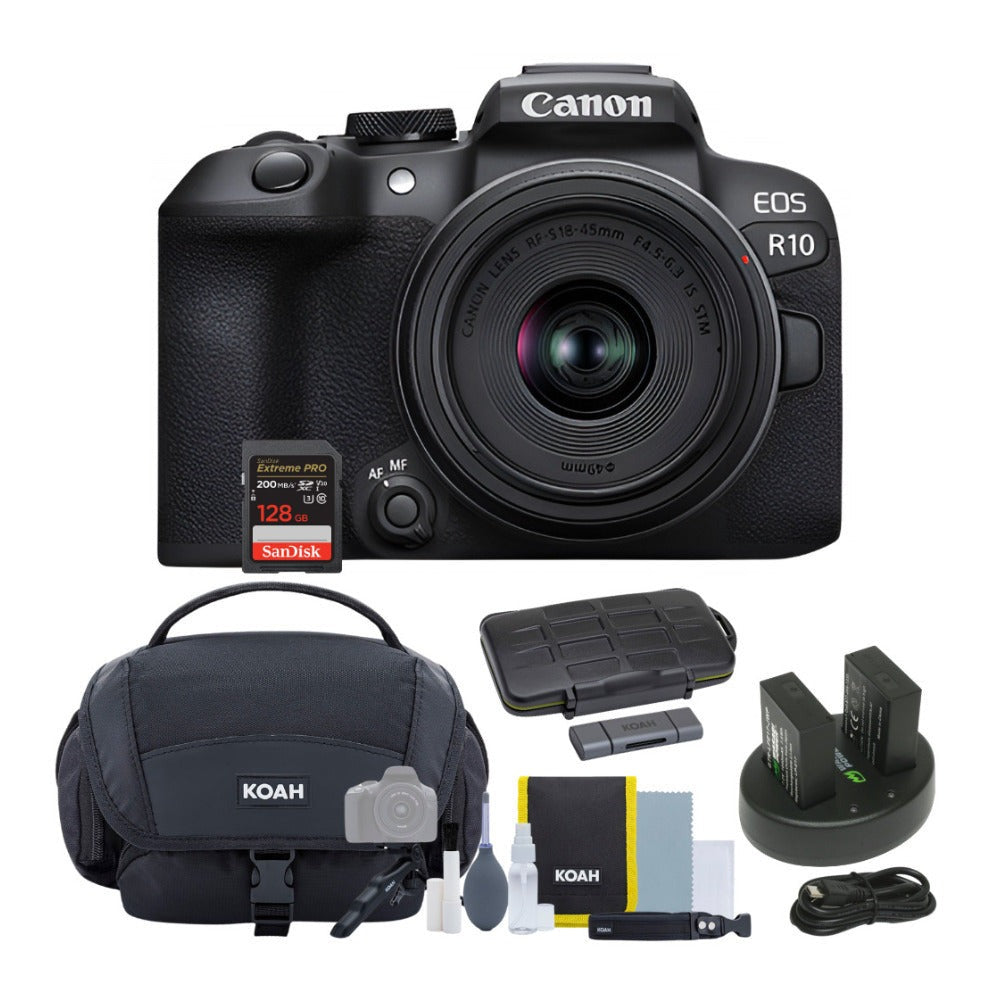 Canon EOS R10 Mirrorless Camera with RF-S 18-45mm Lens Kit Bundle