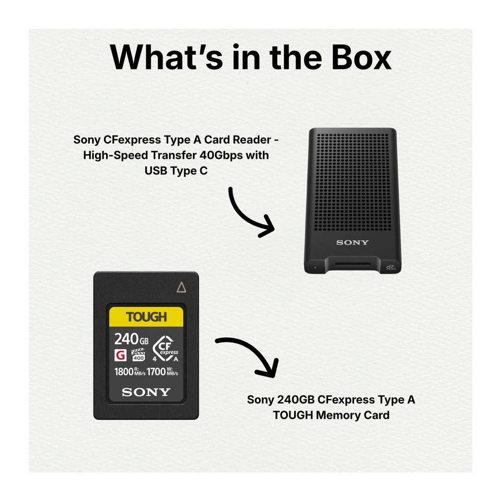 Sony 240GB CFexpress Type A TOUGH Memory Card with Card Reader Bundle