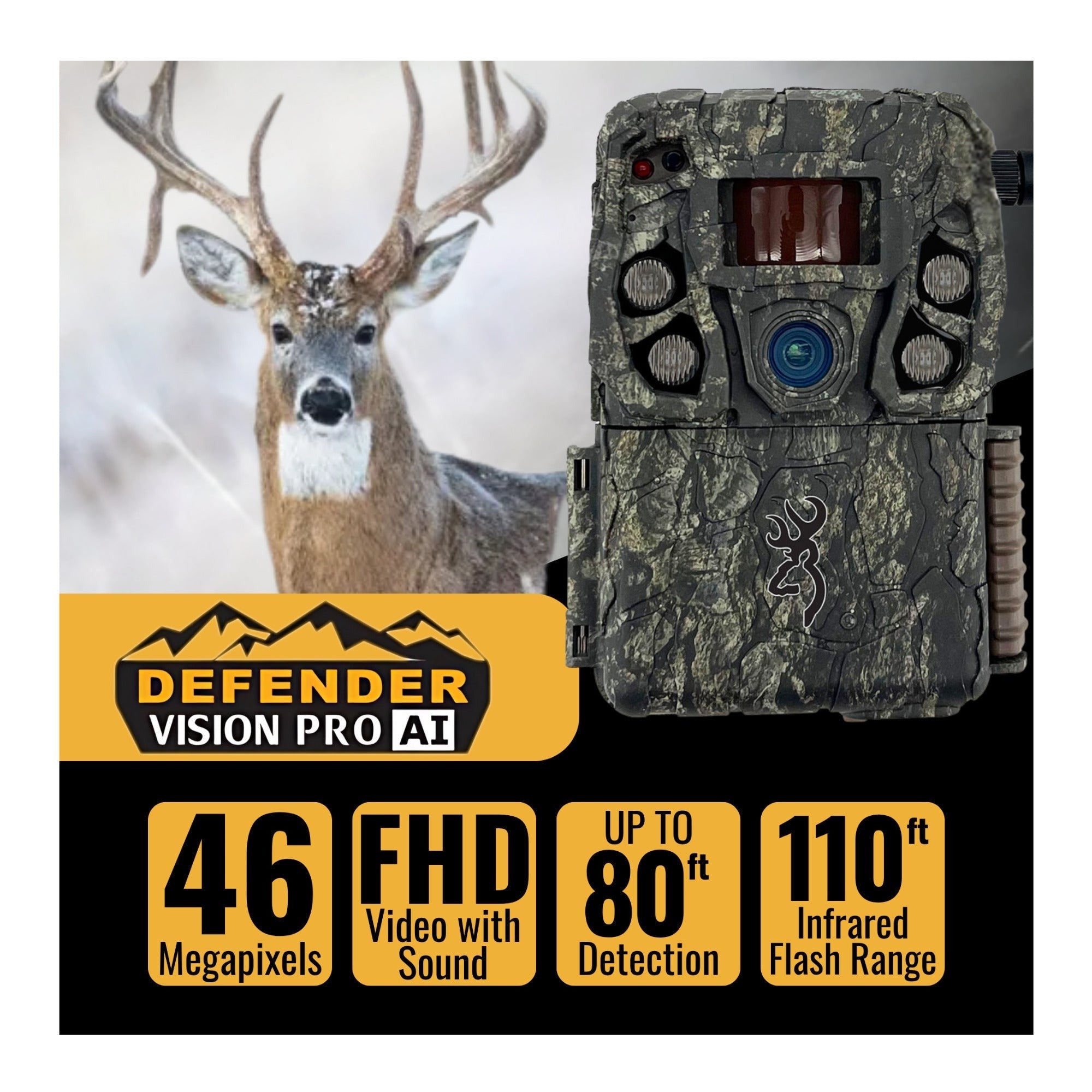 Browning Trail Cameras - Defender Wireless Vision Pro HD AI 46MP (6-Pack) Bundle