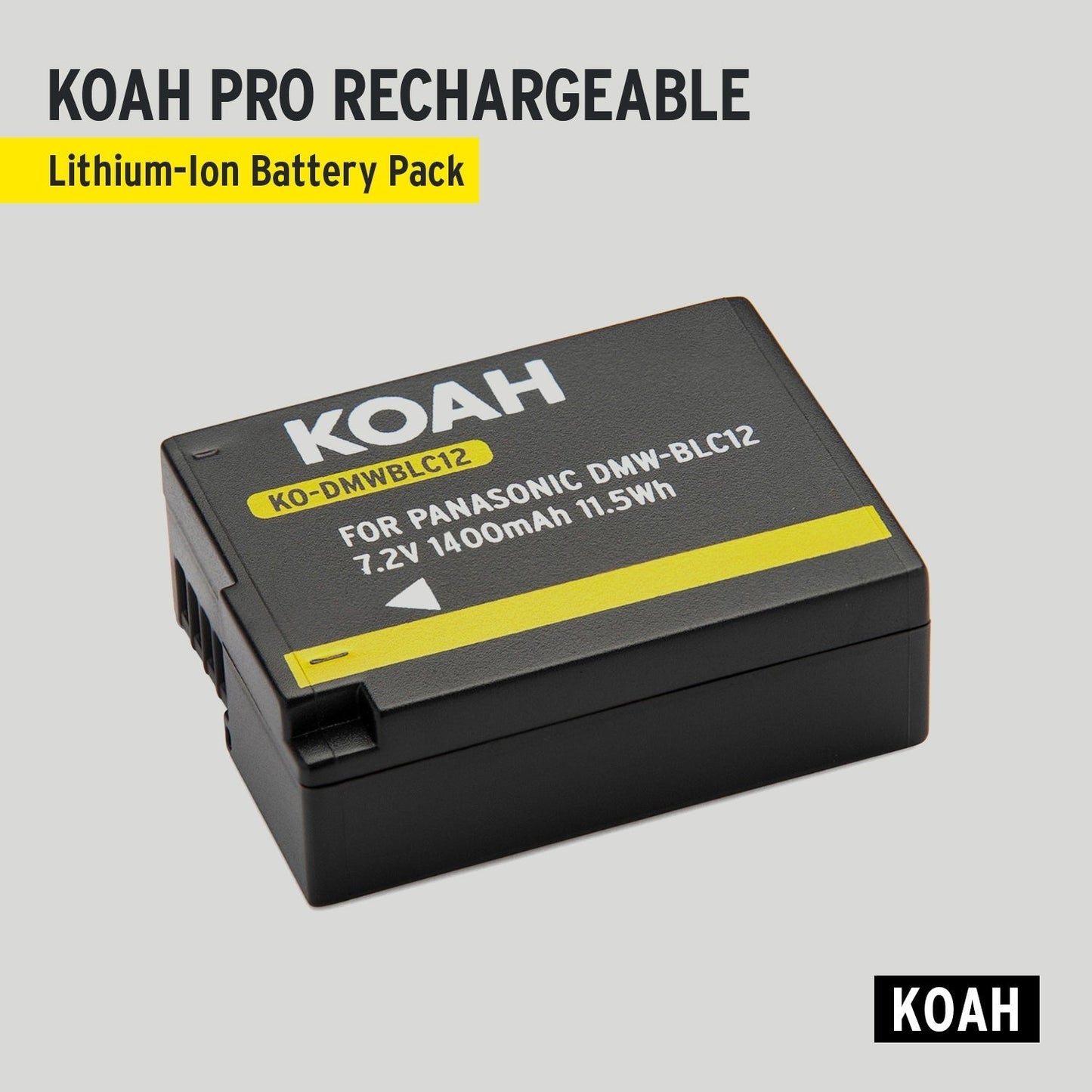 Koah PRO Panasonic DMW-BLC12 Rechargeable Replacement 1400mAh Li-Ion Battery