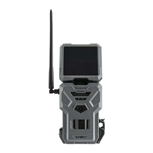 SPYPOINT FLEX-S DARK Cellular Night Vision Trail Camera with Solar Panel and Dual SIM (Gray)