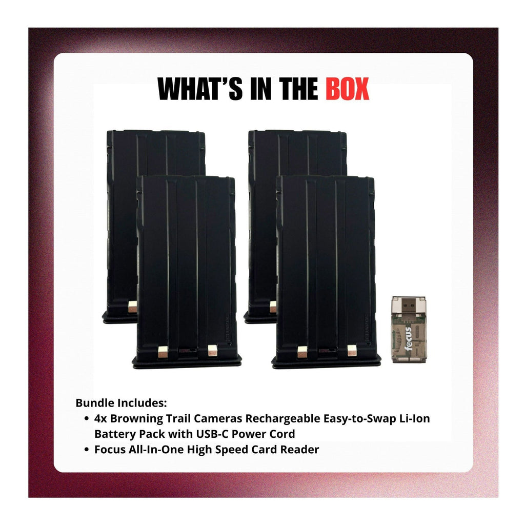 Browning Trail Cameras BTC-LPC2 Rechargeable Li-Ion Easy-to-Swap Battery Bundle (4-Pack)