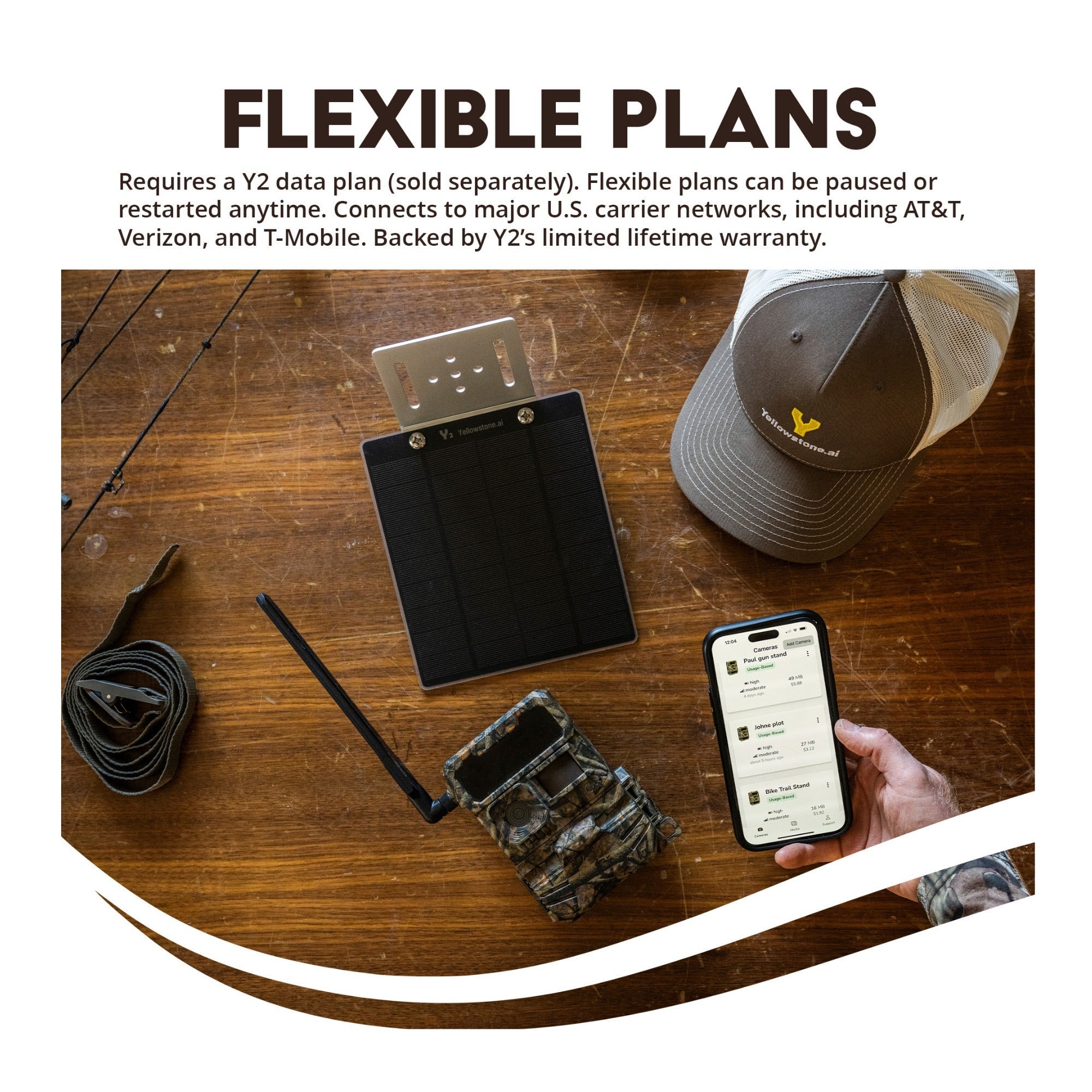 Yellowstone Y2 Trail Camera Bundle with Battery, Solar Panel, Card Reader, and Accessories (2-Pack)