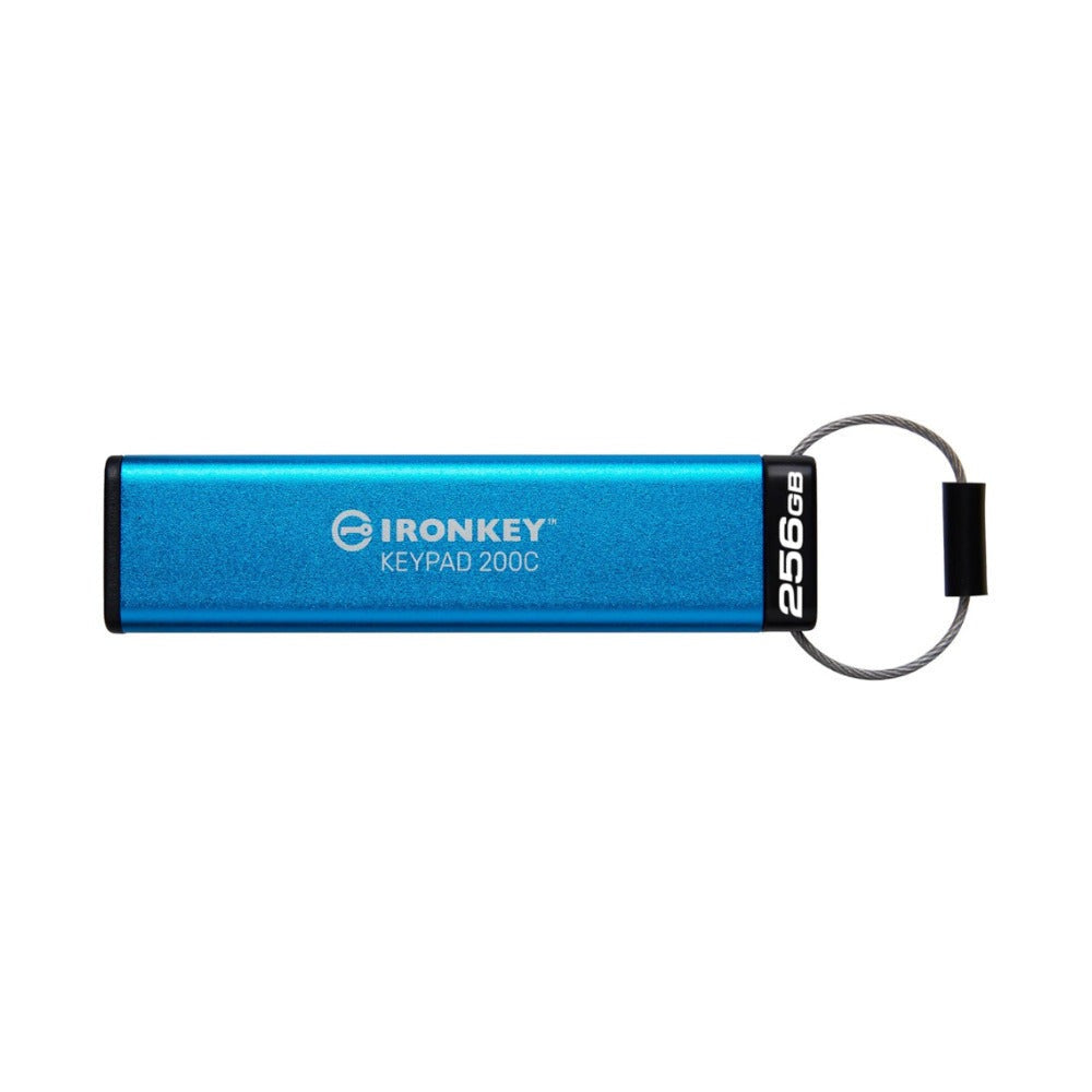 Kingston Ironkey Keypad 200 USB-C 256GB Encrypted Flash Drive (Blue)