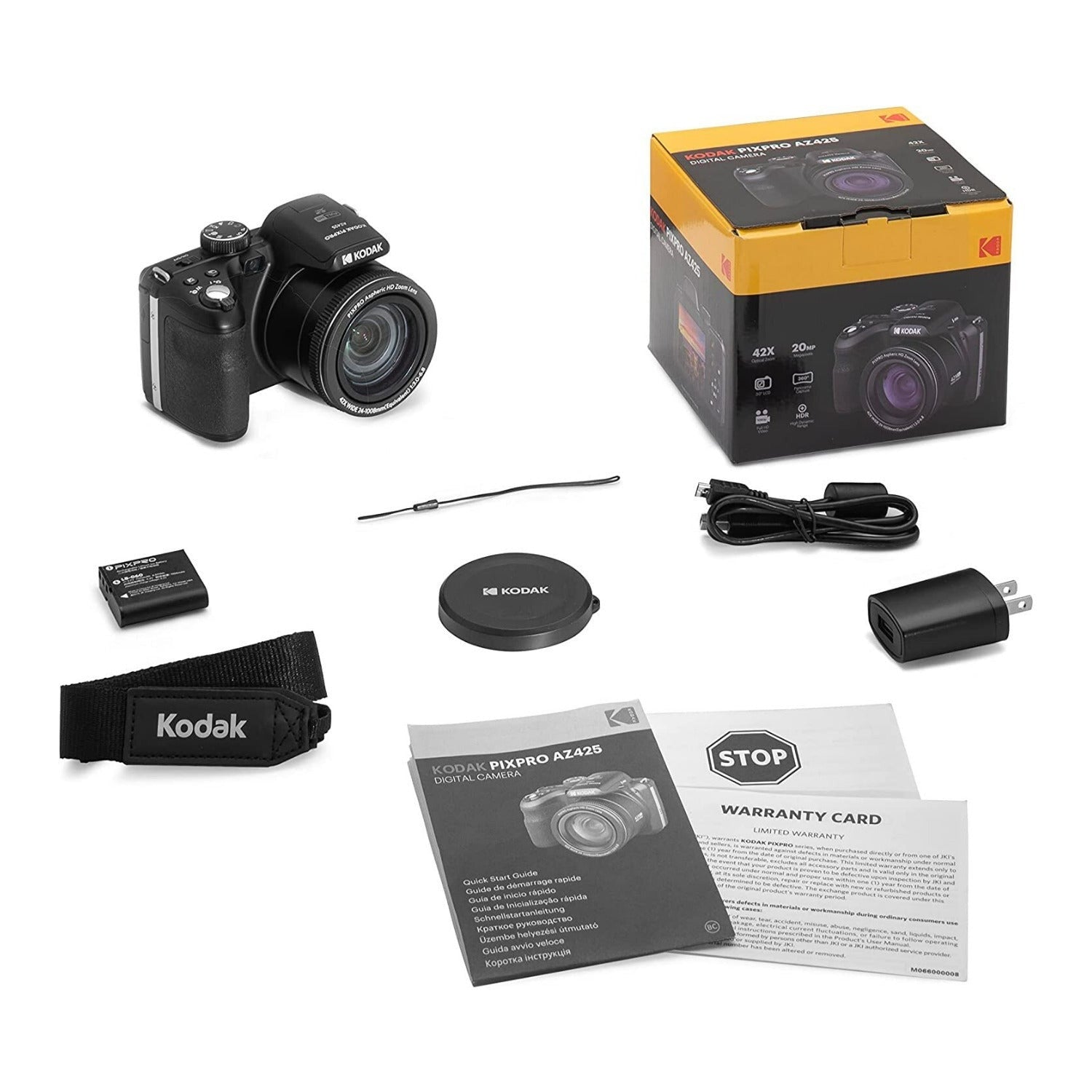 Kodak PIXPRO AZ425 Astro Zoom 20MP Digital Camera with 42x Optical Zoom (Black)