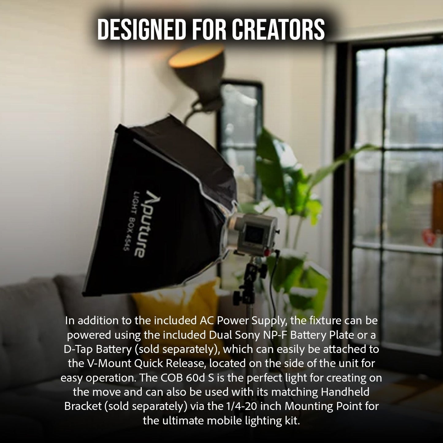 Aputure Amaran COB 60D S Point Source LED 65W Daylight with Full-Size Universal Bowens Mount