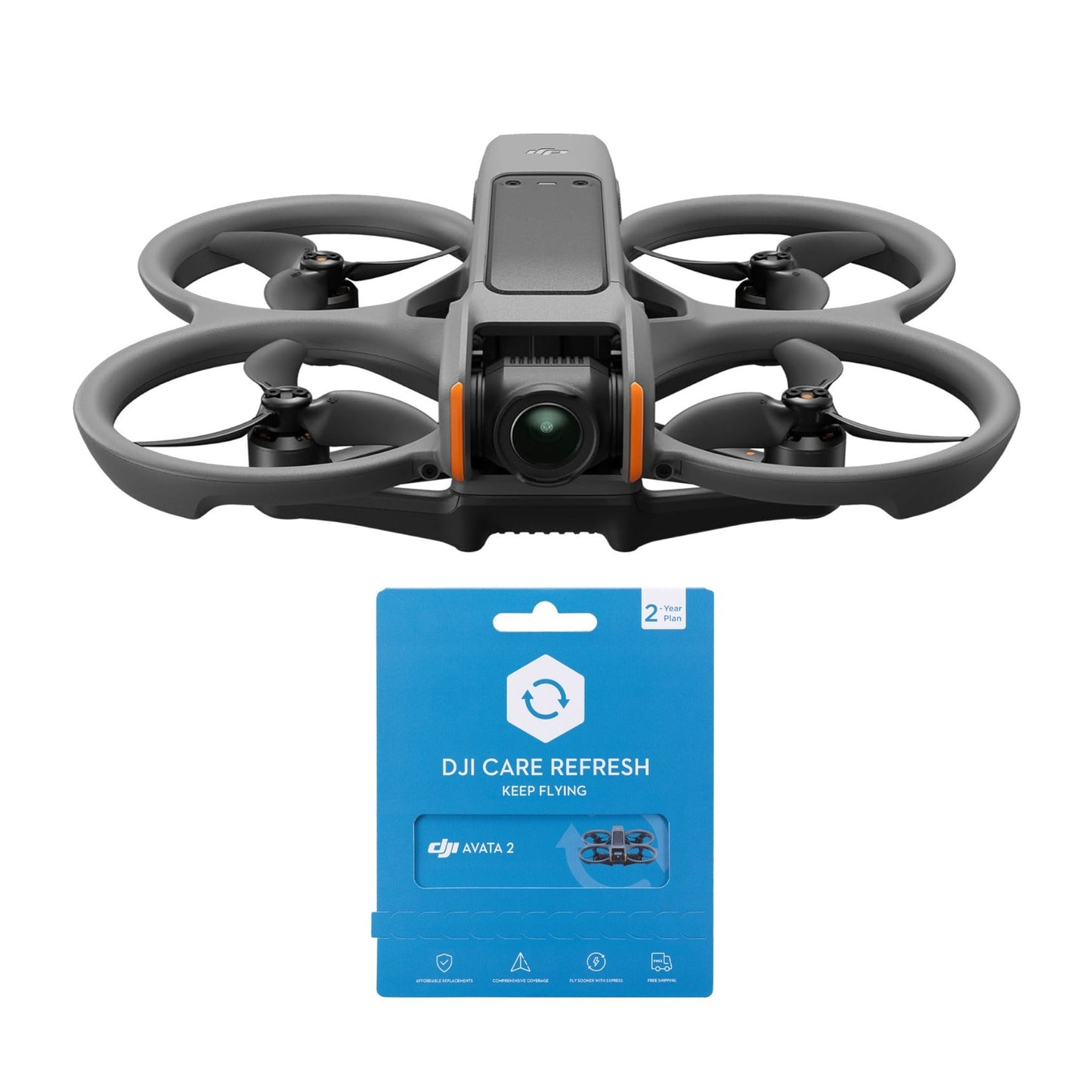 DJI Avata 2 Camera 4K Immersive Flight Experience FPV Drone Only with Care 2-Year Plan Card Bundle