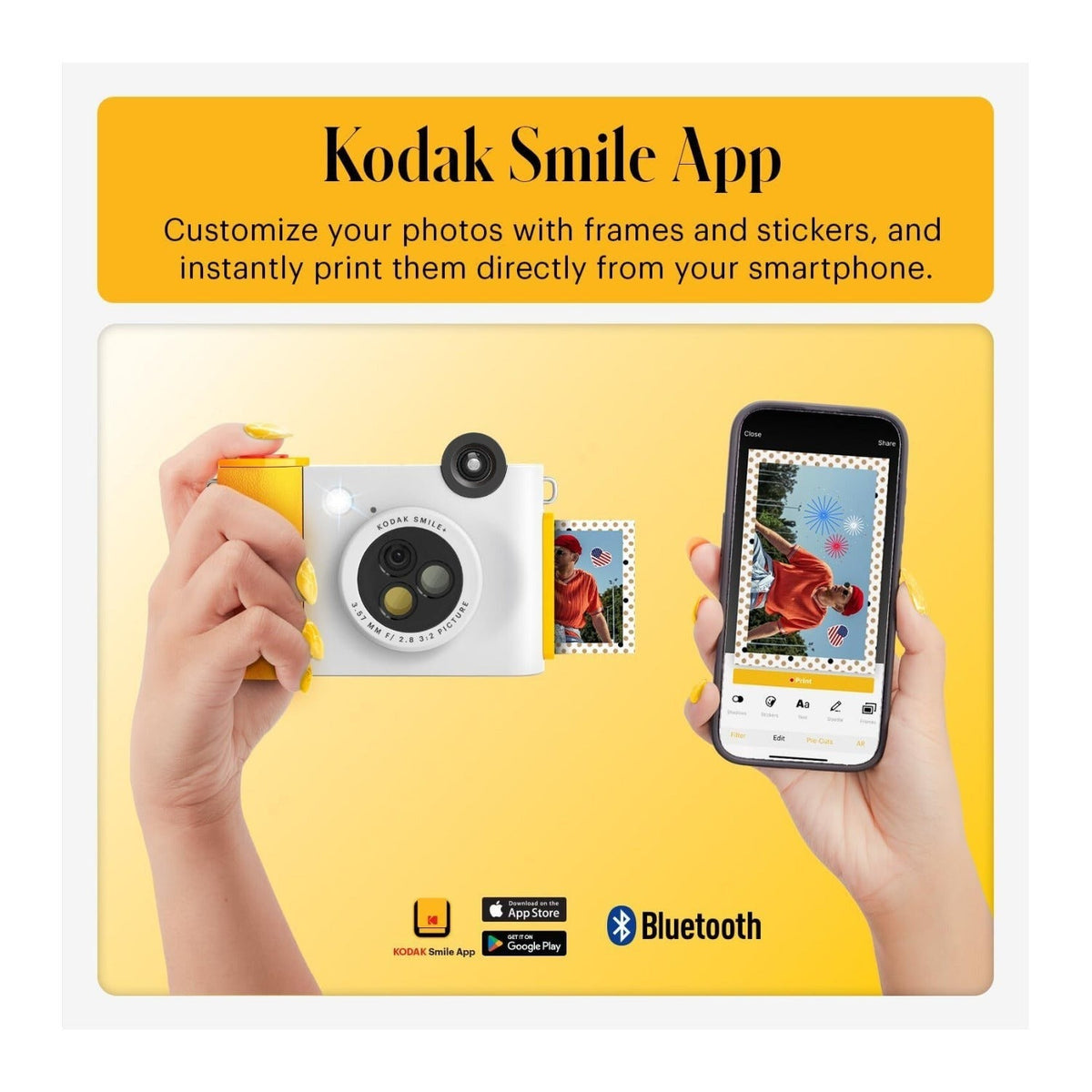 KODAK Smile+ Digital Instant Print Camera with Effect-changing Lens (White)