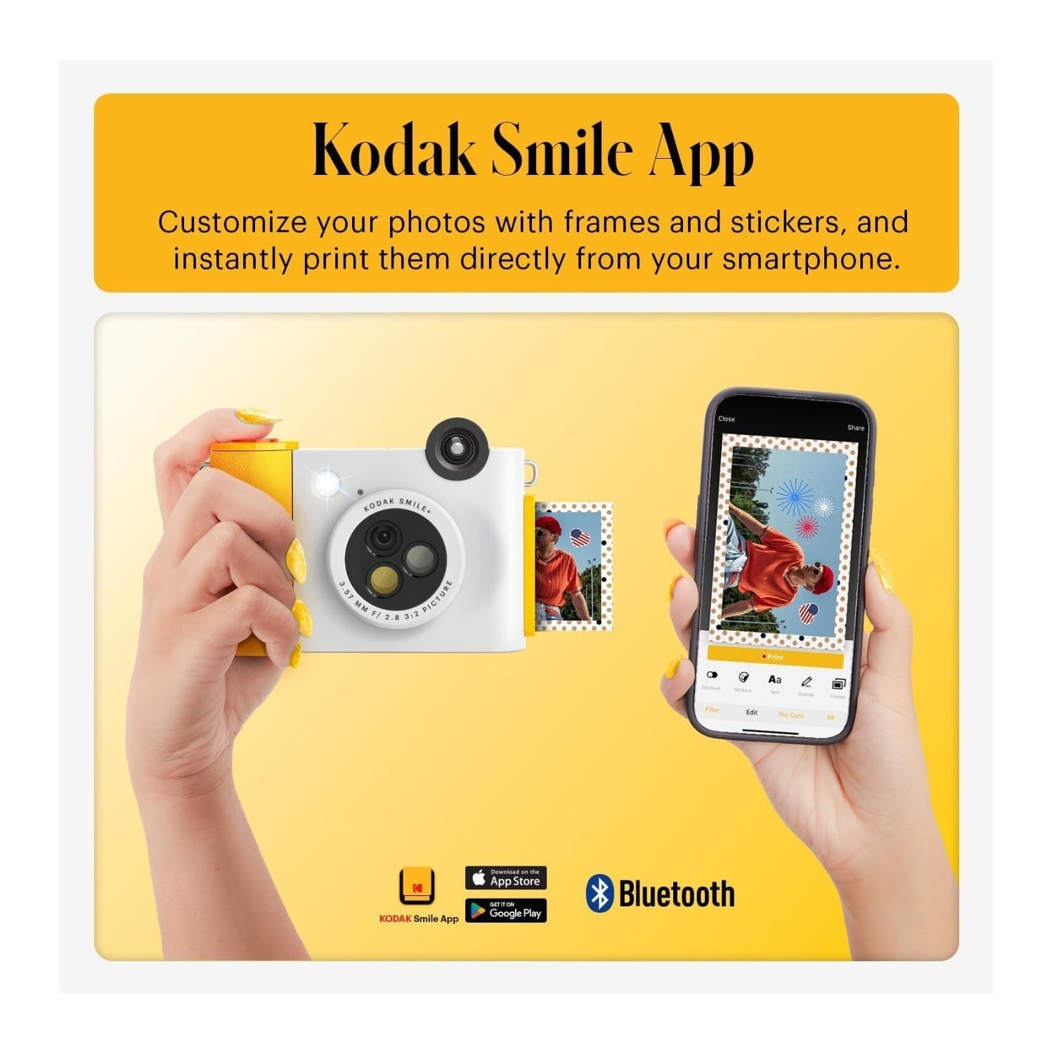 KODAK Smile+ Digital Instant Print Camera with Effect-changing Lens (White)
