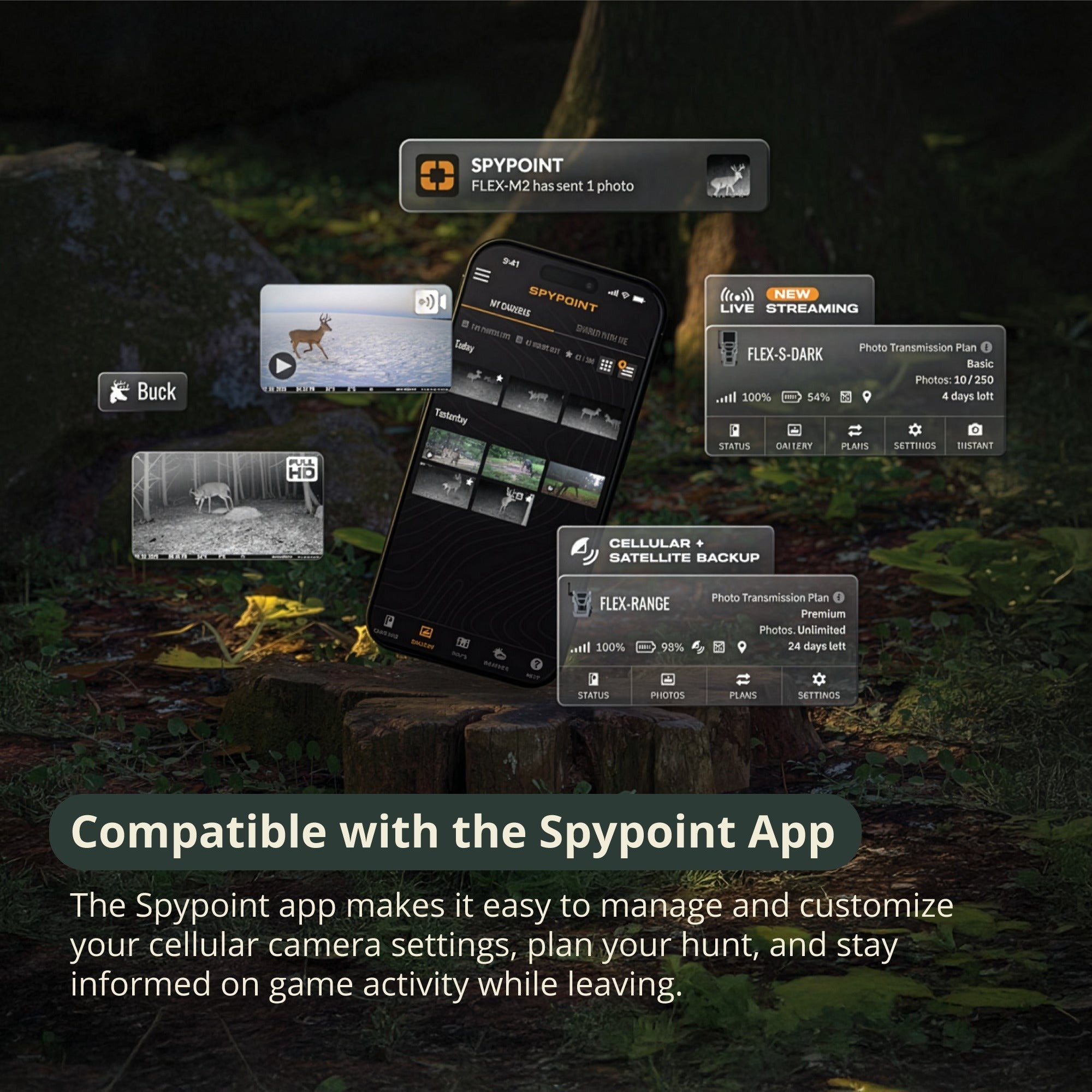 Spypoint FLEX-M2 32MP 1080p Trail Camera Bundle with 32GB Memory Card and Reader