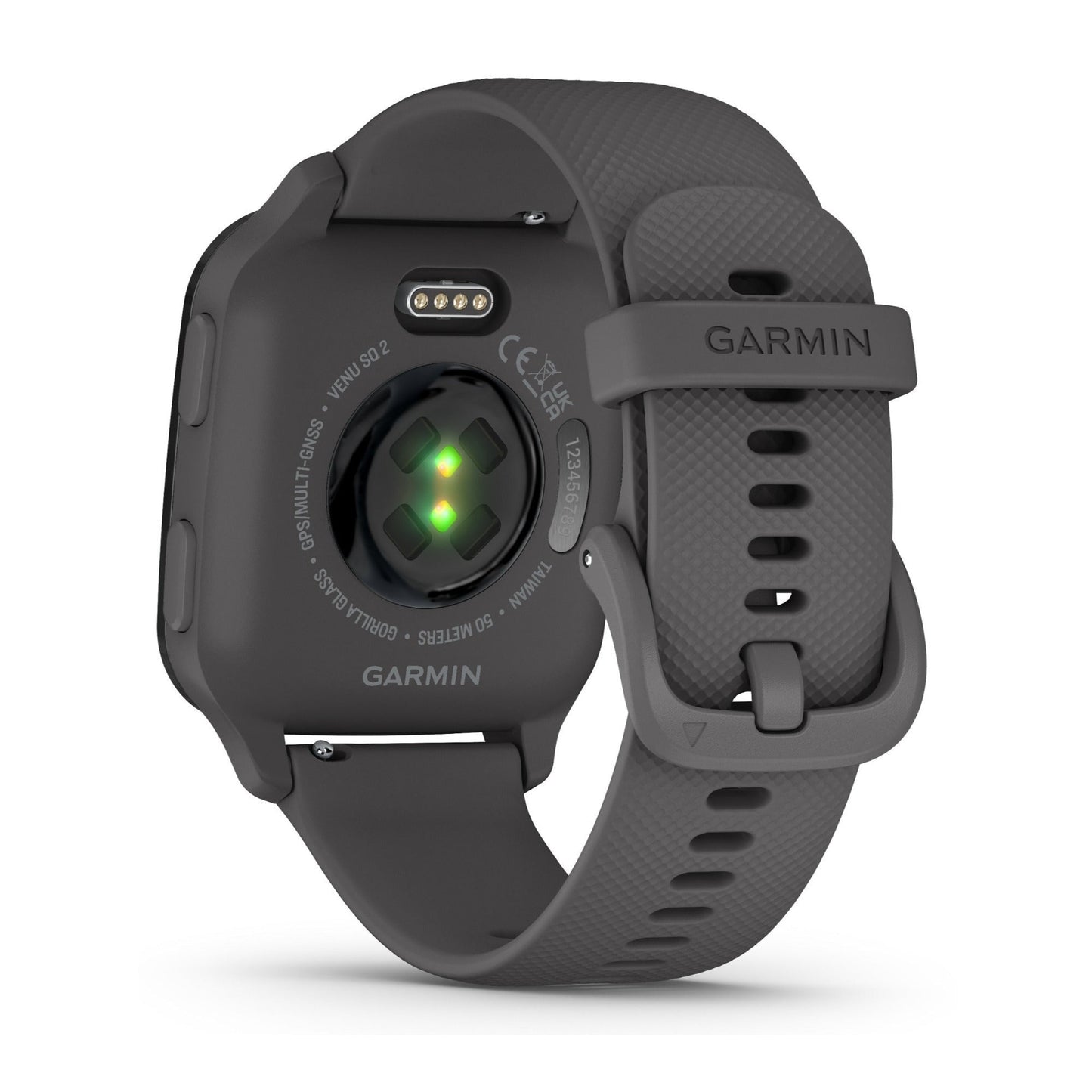 Garmin Venu Sq 2 Smartwatch (Slate) Bundle with Charger Stand Port Protector Plugs (x9)