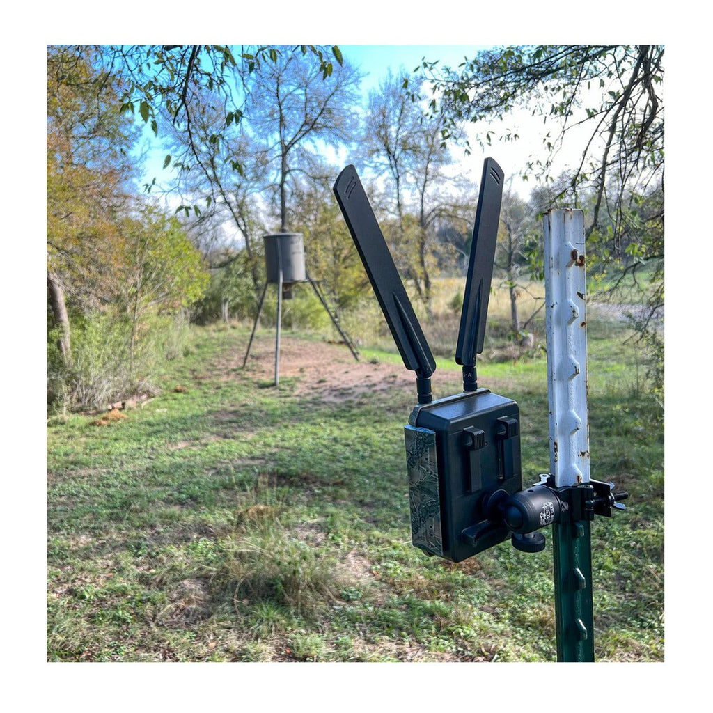 Slow Glow Maverick T-Post Trail Camera Mount with Adjustable Ball Head 2-Pack with Card Reader