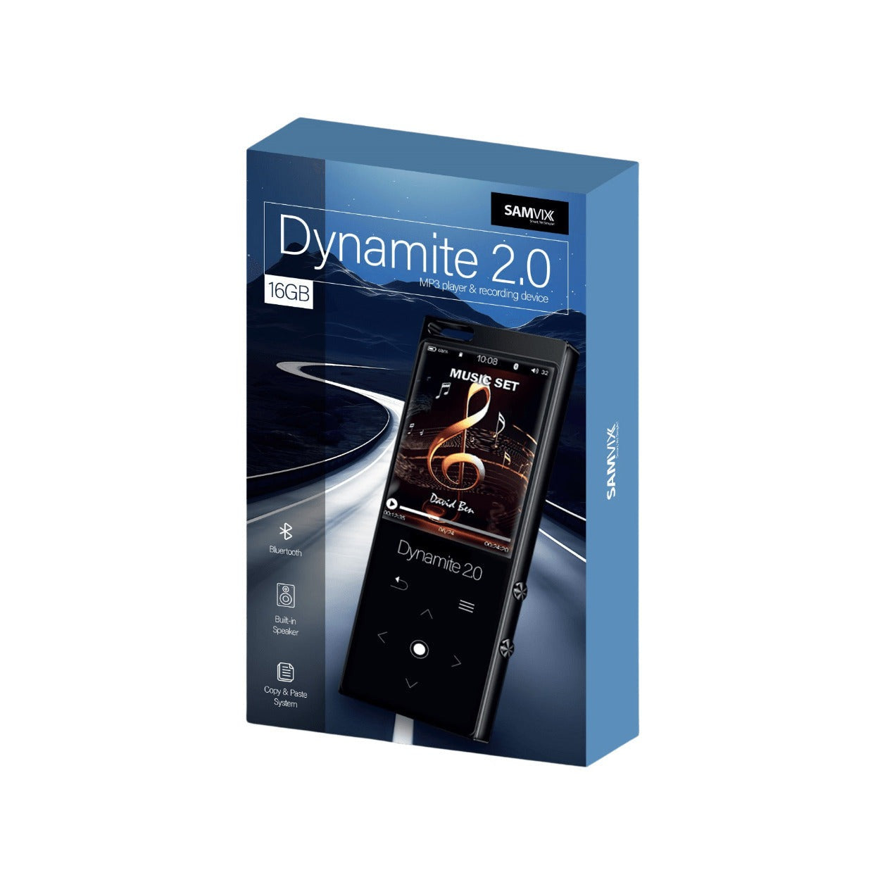 Samvix Dynamite 2.0 Kosher 16GB MP3 Player with Bluetooth (Silver)