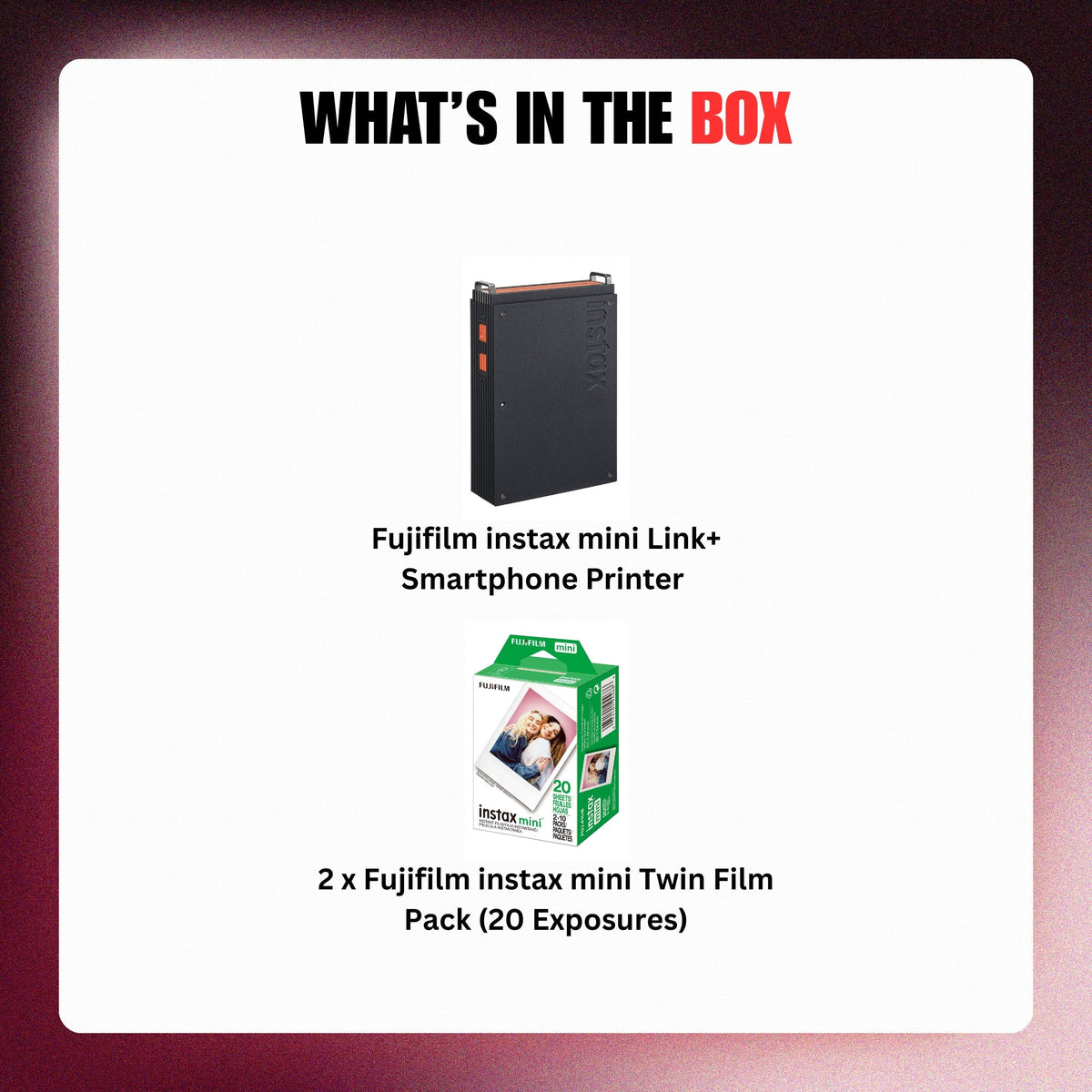Fujifilm instax mini Link+ Smartphone Printer with Twin Film Pack (20 Exposures)