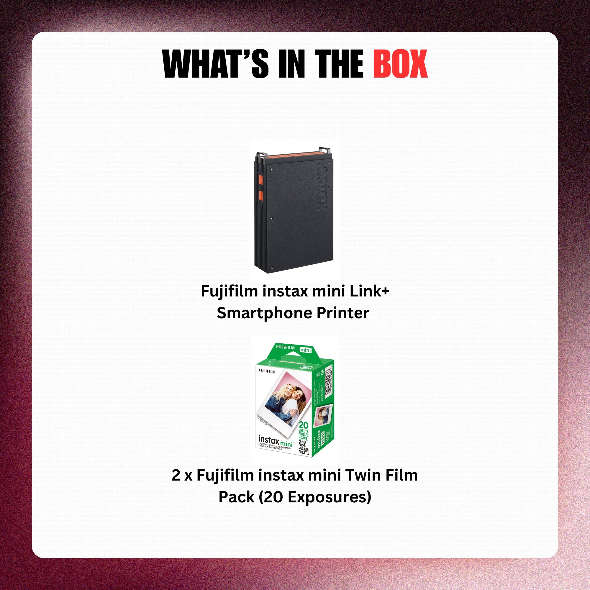 Fujifilm instax mini Link+ Smartphone Printer with Twin Film Pack (20 Exposures)