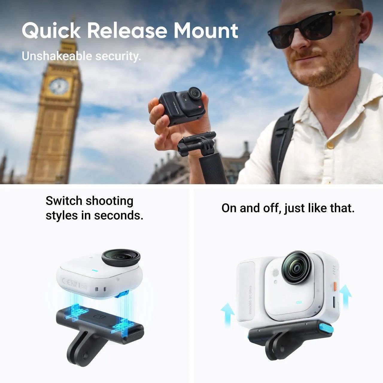 Insta360 GO Ultra Creator Bundle (Black) with 128GB Memory Card and Accessories