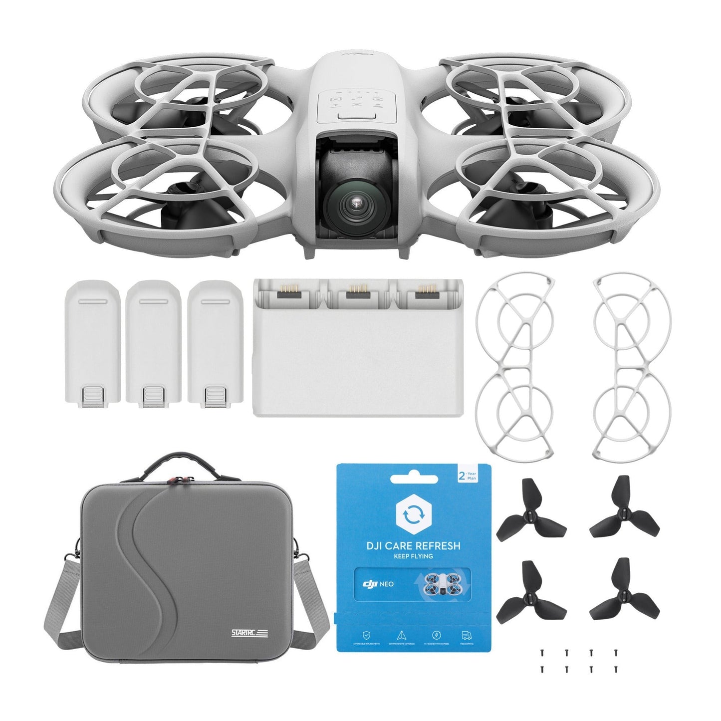 DJI Neo Palm-Sized Lightweight Drone Combo (No RC) with Care Refresh 2- Year Plan and Accessories