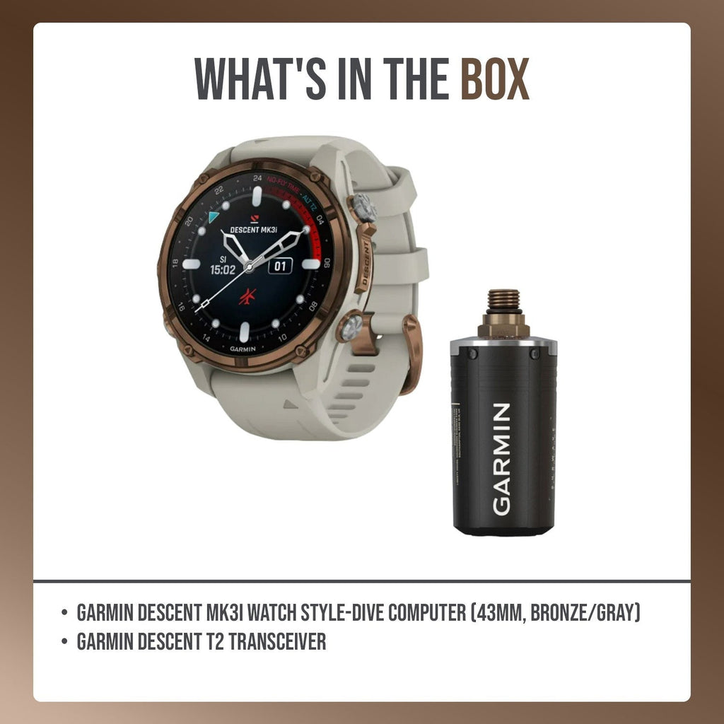 Garmin Descent Mk3i Watch Style-Dive Computer (43mm, Bronze/Gray) Bundle