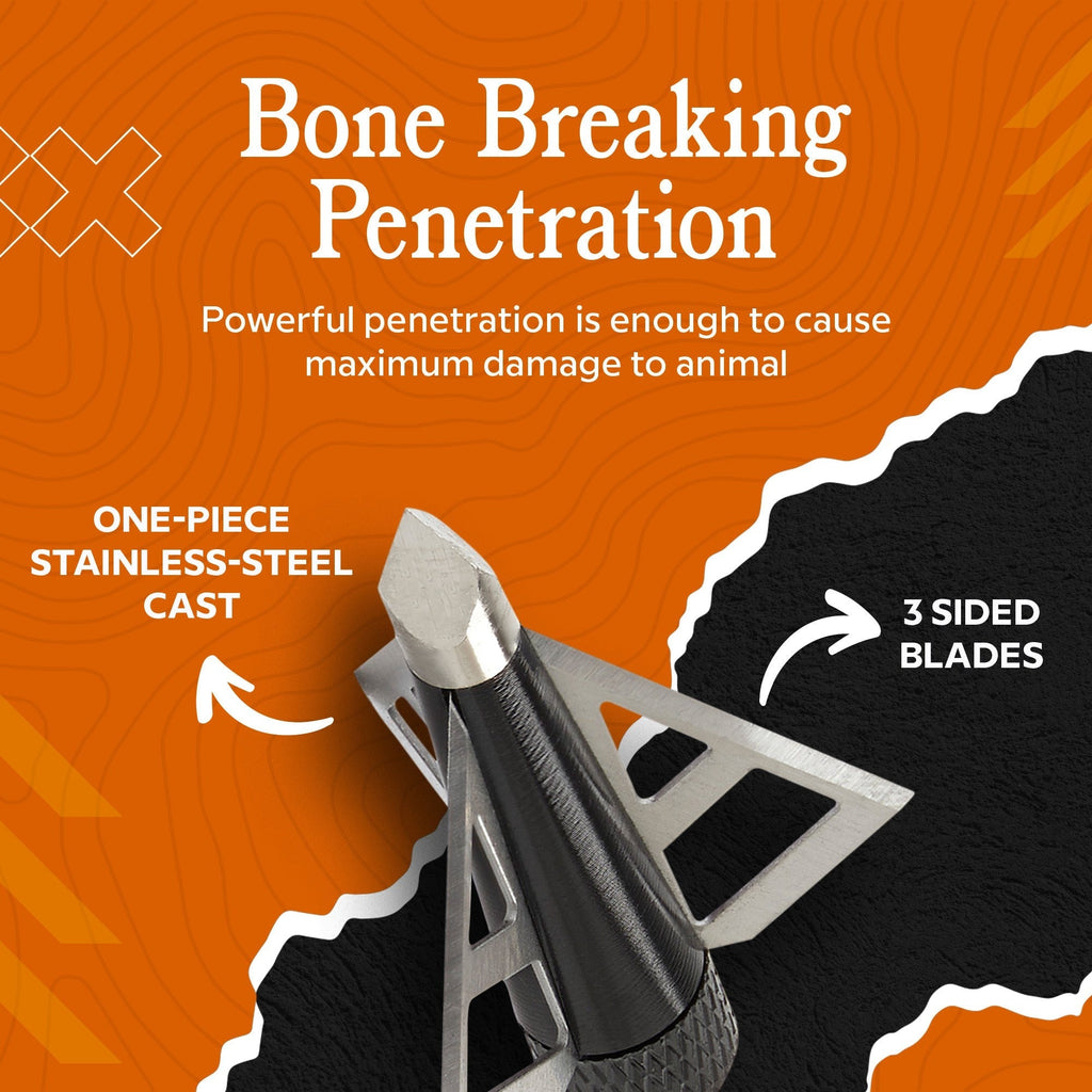 BELOW ZERO Hunting Broadheads/Crossbow & Compound Bow Arrow Heads (6 Pieces)